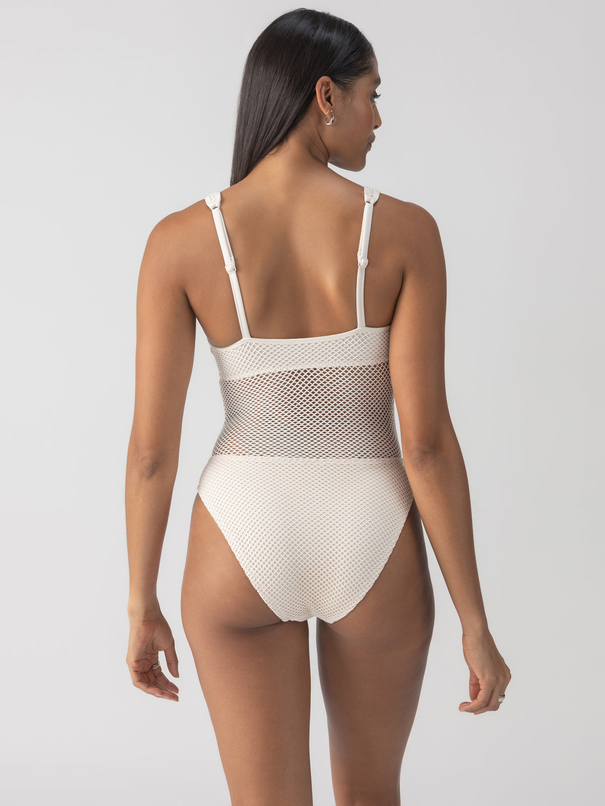 White High Leg Scoop Neck Sea Crochet One Piece Swimsuit - Perfect for Beach Vacations, Pool Parties & Summer Getaways