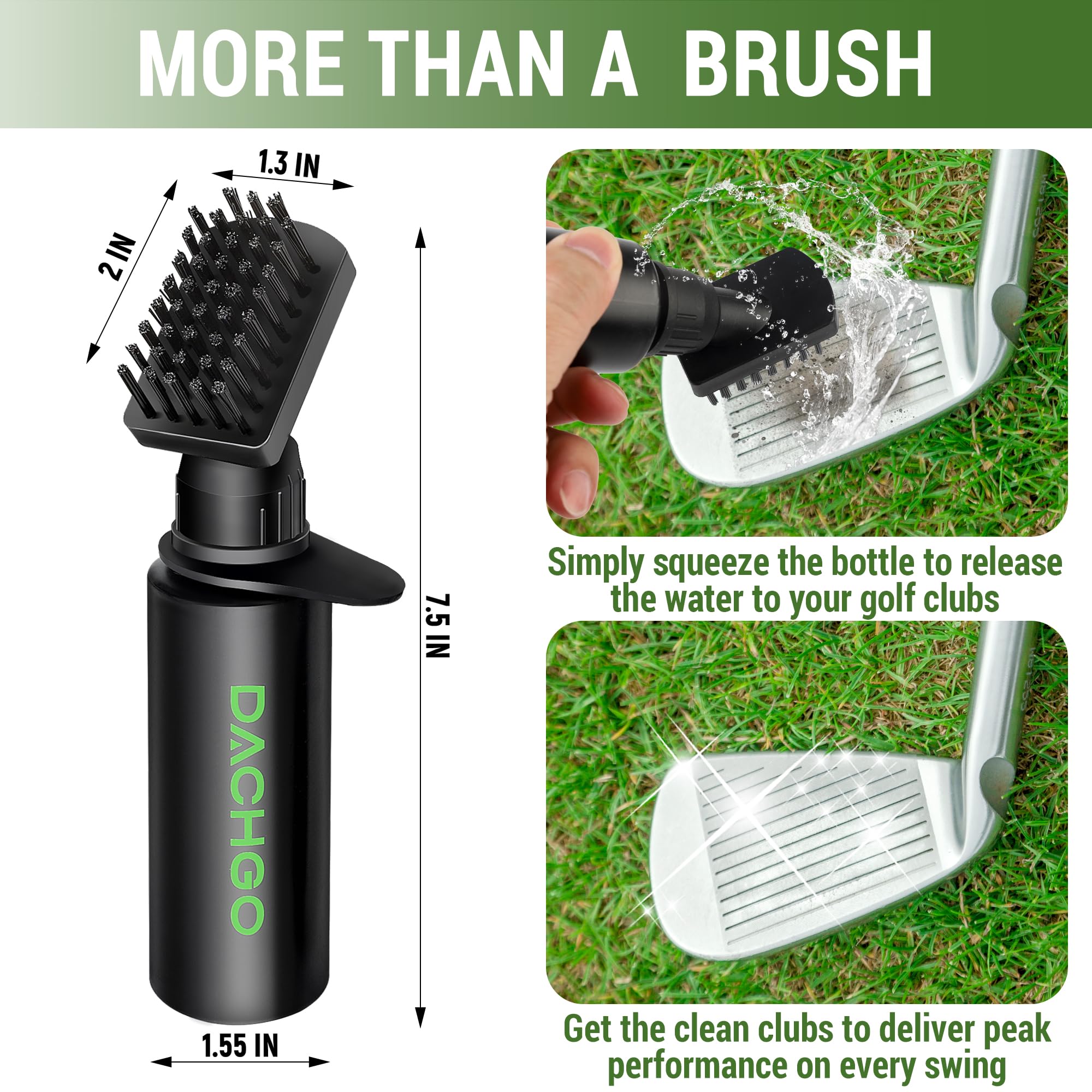 **Dachgo Pro Golf Club Cleaner Brush with Groove Sharpener Tool – Retractable Water Brush with Locking Clip & 4 oz Squeeze Bottle – Best Golf Accessories & Gifts for Men & Women – Perfect for Cleaning Clubs on the Course or at Home**