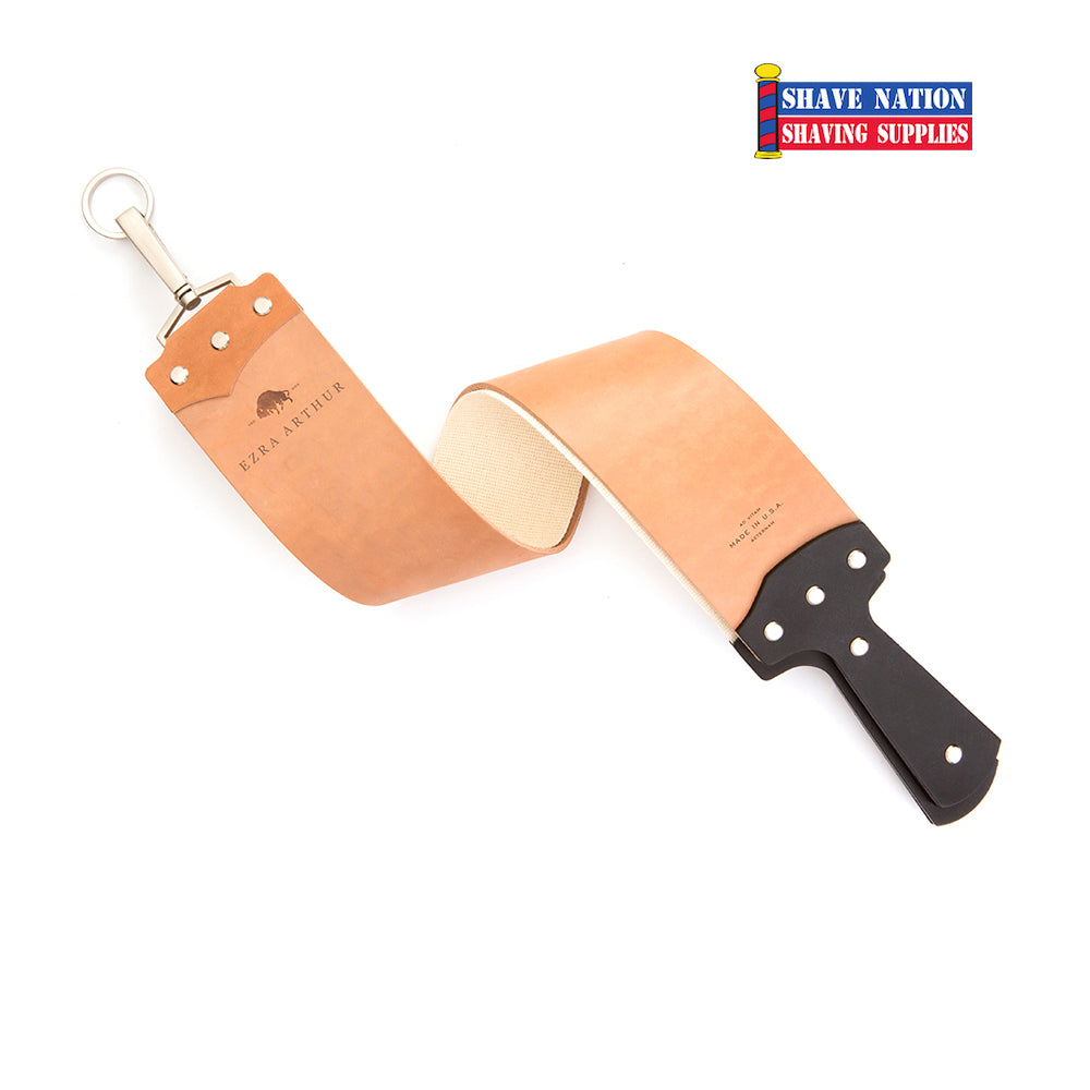 Ezra Arthur Bison 3 Inch Natural Horsehide Leather Strop - Premium Razor Sharpening Tool for Barbers & Straight Razor Shaving Enthusiasts