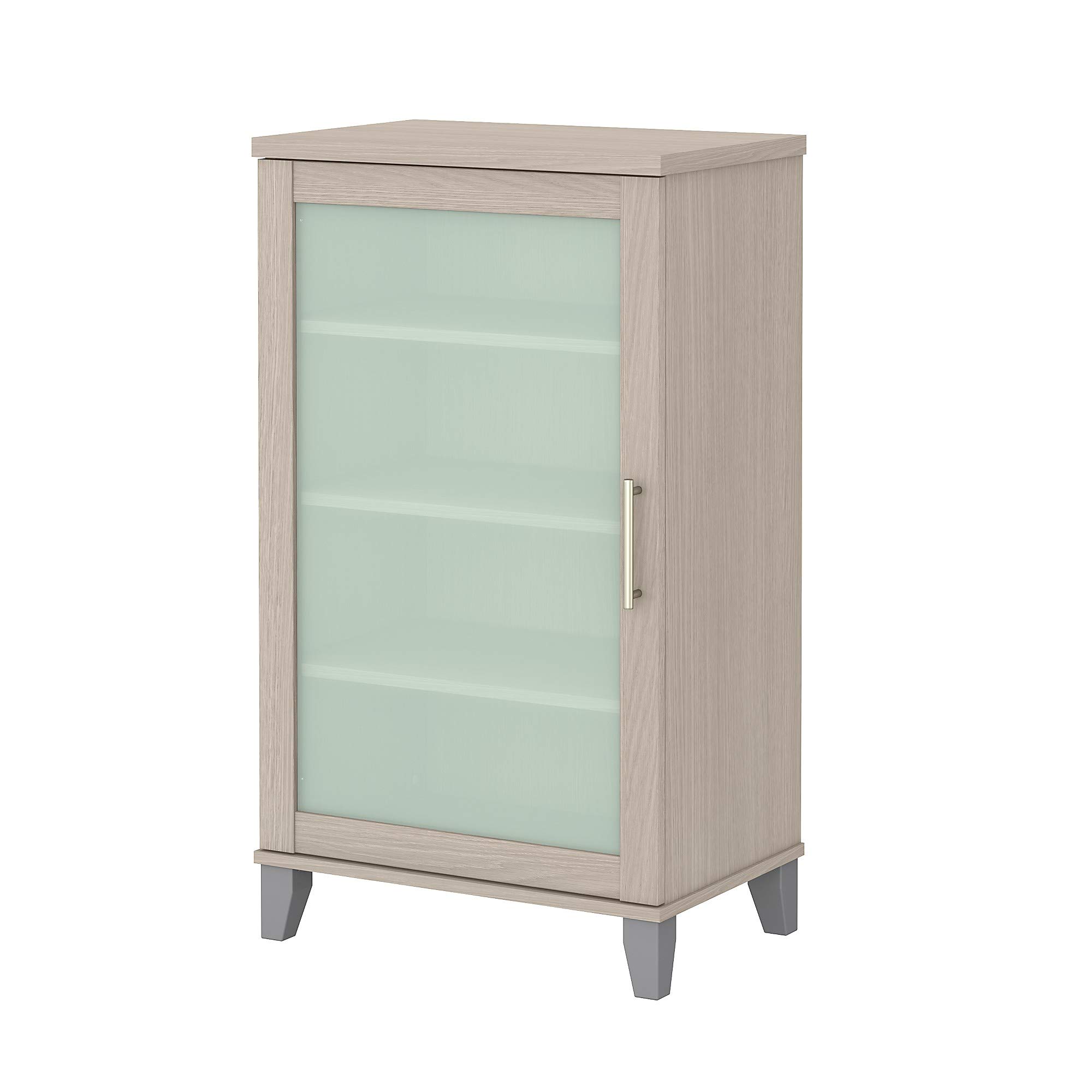 Bush Furniture Somerset Media Accent Cabinet - Sand Oak Finish TV Stand for Living Room, Bedroom, or Home Office Storage