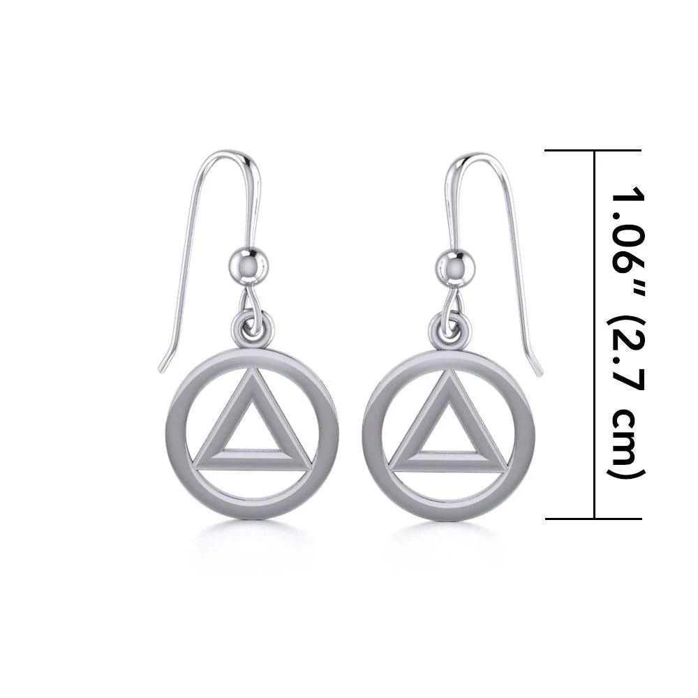 Sobriety Circle Silver Earrings for Women - Minimalist Sterling Silver Hoop Earrings - JE058 - Perfect for Everyday Wear, Gifts & Special Occasions