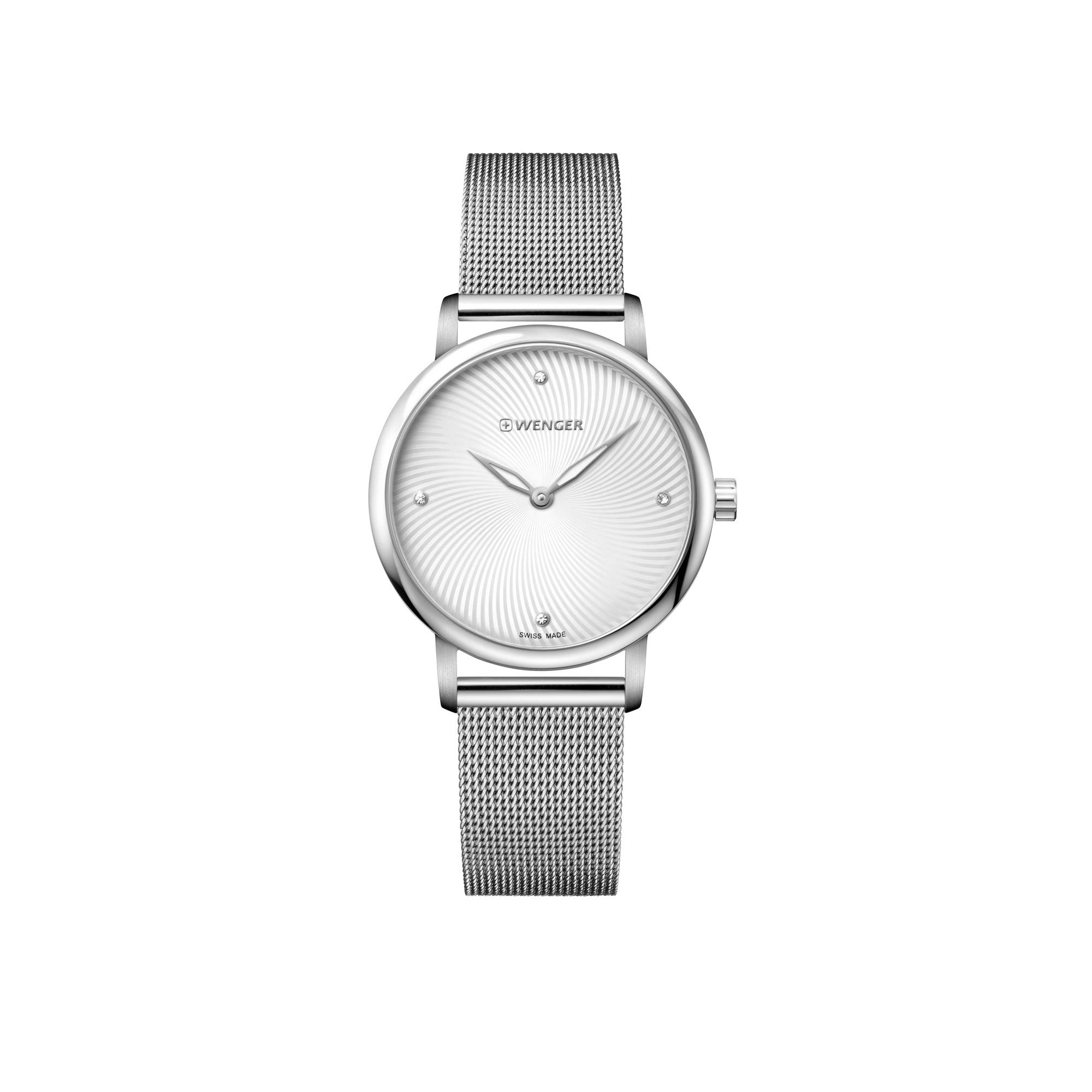 WENGER Swiss Watch 01.1721.107 - Elegant Stainless Steel Women's Wristwatch with Date Display | Perfect for Business, Office, and Formal Occasions