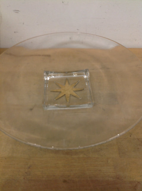 14oz Clear Glass Bowl with Gold Star Design - Perfect for Salads, Desserts, and Party Serving