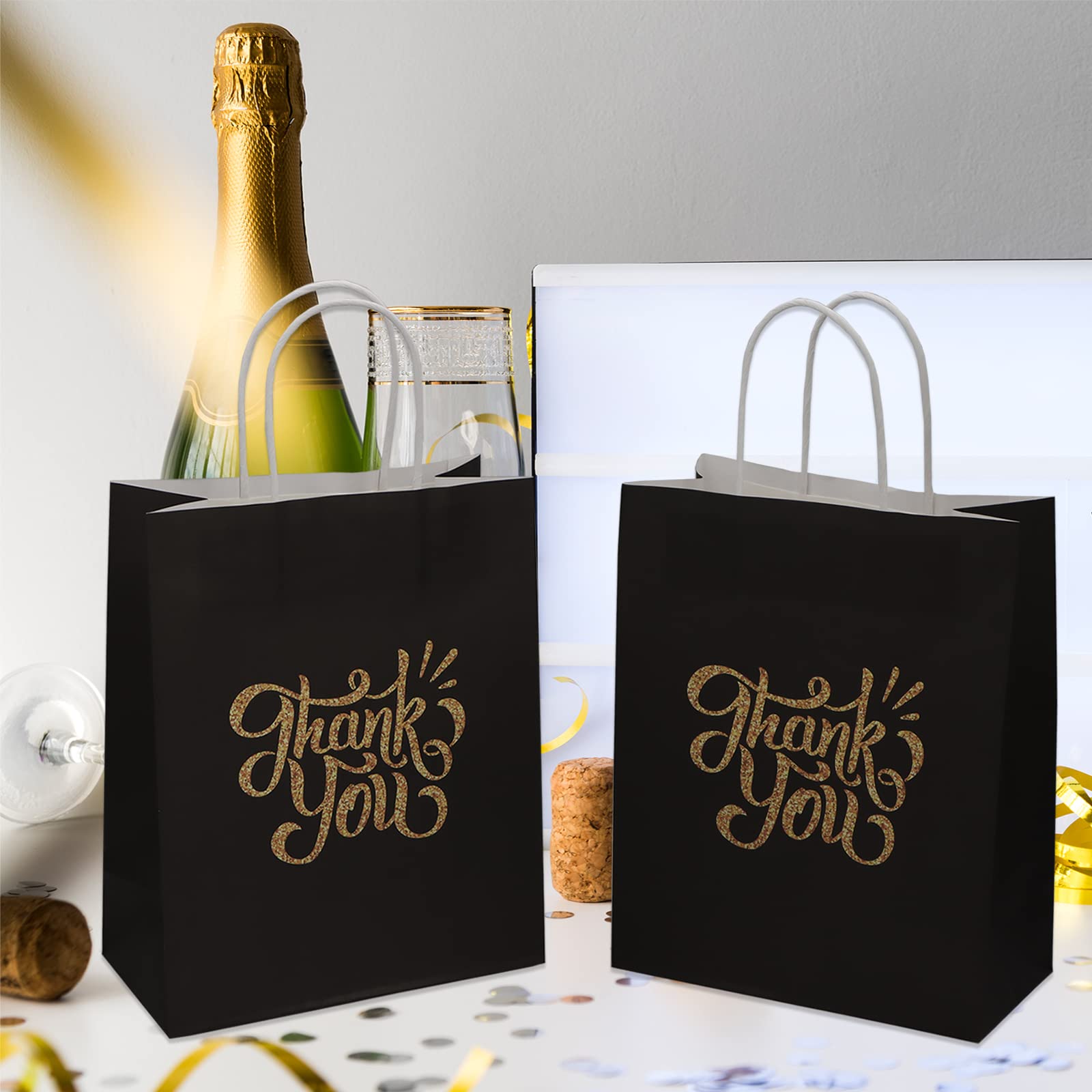 25-Pack Thank You Gift Bags with Handles - 10