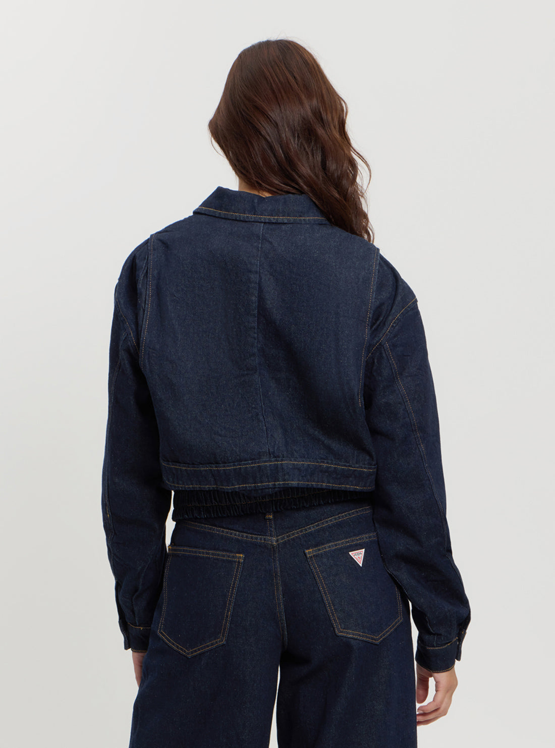 Guess Originals Blue Denim Bomber Jacket for Men - Vintage Style Lightweight Jacket with Front Pockets - Perfect for Casual Outfits, Streetwear & Everyday Wear