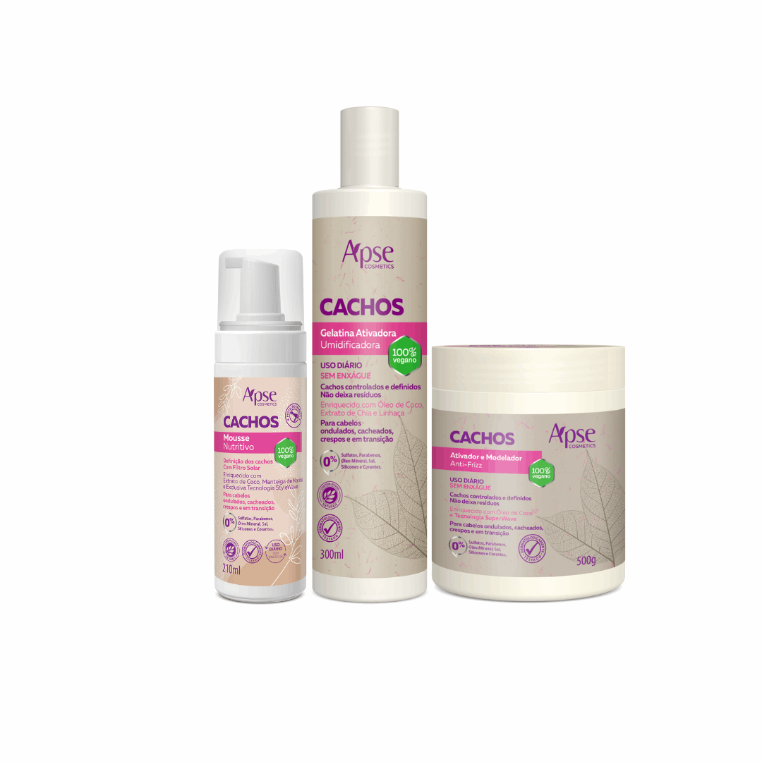 Apse Cosmetics Curl Finishing Kit - Activator, Gelatin & Mousse for Defined Curls | 3-Piece Hair Care Set for Natural & Styling | Perfect for Daily Use & Special Occasions