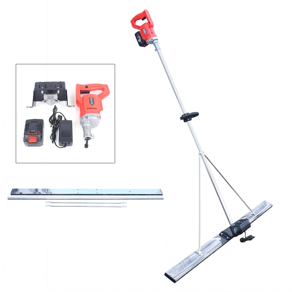 **YIYIBYUS Cordless Concrete Screed Finishing Tool - 4.92FT Stainless Steel Board, Vibratory Power Kit for Smooth Cement Surfaces - Perfect for Driveways, Patios & Floor Leveling**