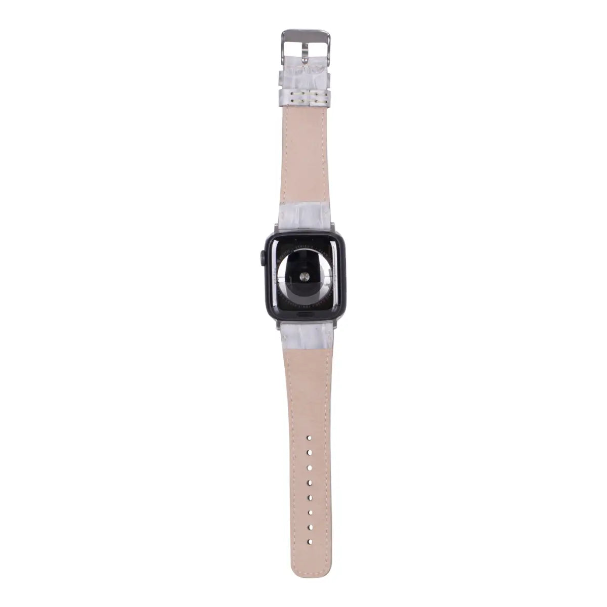 White Crocodile Pattern Leather Apple Watch Band - Classic Strap for Men & Women - Perfect for Business, Casual & Formal Wear