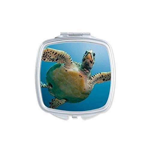 DIYthinker Ocean Blue Water Turtle Science Nature Picture Mirror - Portable Compact Pocket Makeup Mirror with Double Sided Glass for Travel, Home, and Office Use