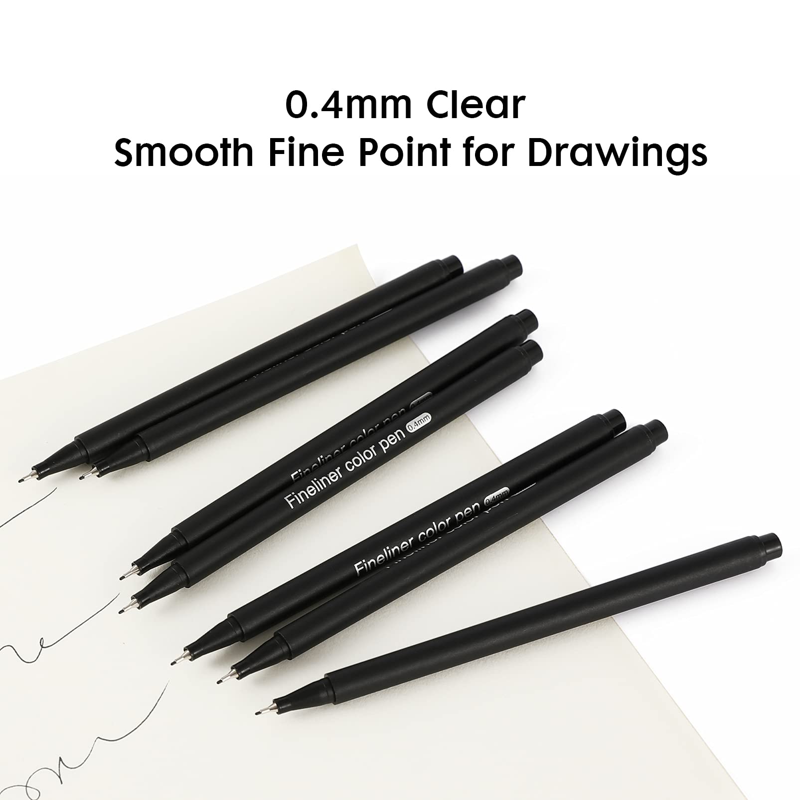 RIANCY 12 Pack Black Ink Fineliner Pens - Fine Tip Markers for Journaling, Note Taking, Office & School Supplies | Perfect for Students, Teachers, Planners & Back to School Essentials | Smooth Writing for Bullet Journals, Sketching & Art Projects