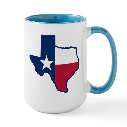 White/Blue Inside - Texas Pride Mugs