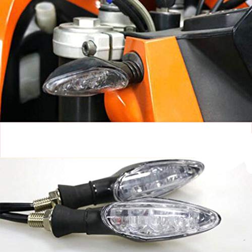 Universal Amber LED Motorcycle Turn Signal Lights - 2Pcs Front & Rear Indicators for Motorbikes - Durable Black Housing - Perfect for Cruisers, Sport Bikes & Custom Builds
