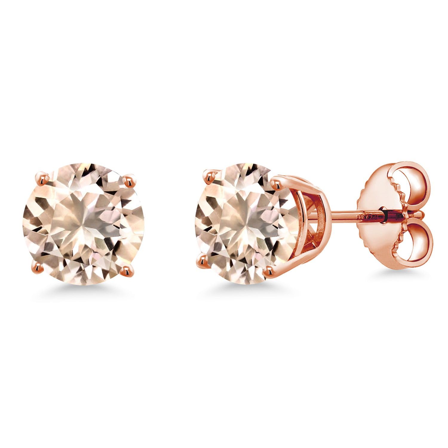 18K Rose Gold Plated 6MM Round Birthstone Stud Earrings for Women & Men | Genuine Gemstone Jewelry Gift for Birthday, Anniversary & Special Occasions | Elegant Everyday Wear & Party Accessories