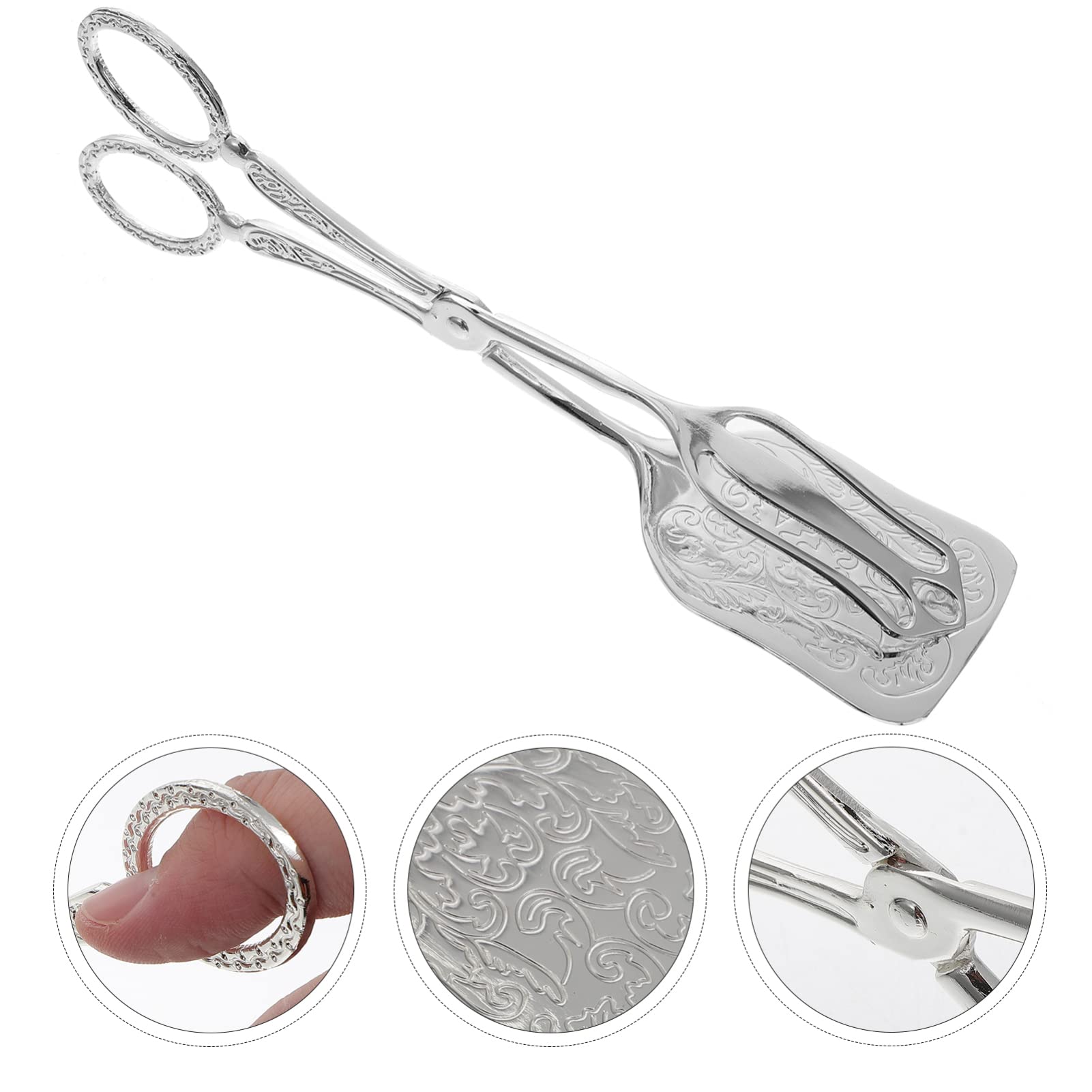 **Stainless Steel BBQ Tongs for Grilling - Heavy Duty Food Tongs for Steak, Cake, Bread, Buffet - Non-Slip Kitchen Cooking Clamps - Perfect for BBQ, Camping, and Outdoor Cooking**