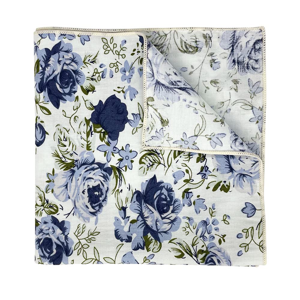 Kebocis Men's Floral Pocket Square Handkerchief - Stylish Silk Pocket Square for Suits, Weddings & Formal Events