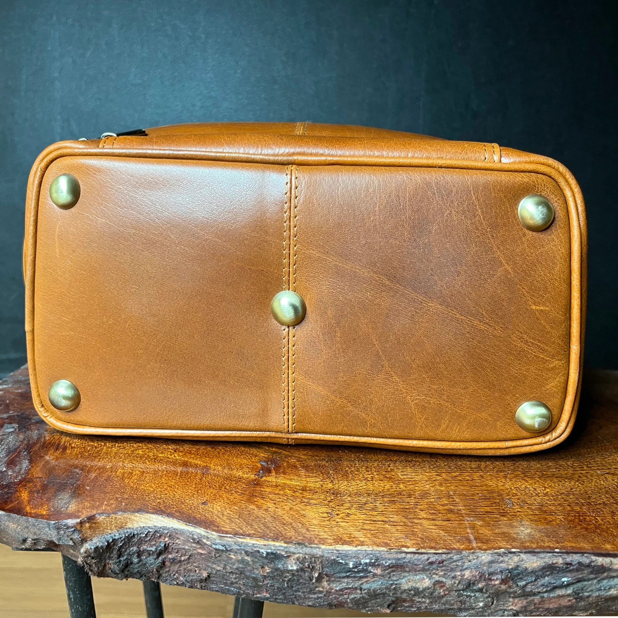 Premium Leather Toiletry Bag for Men & Women - Sam's Stylish Travel Dopp Kit in Cognac Brown - Perfect for Business Trips, Gym, Camping & Vacation Essentials