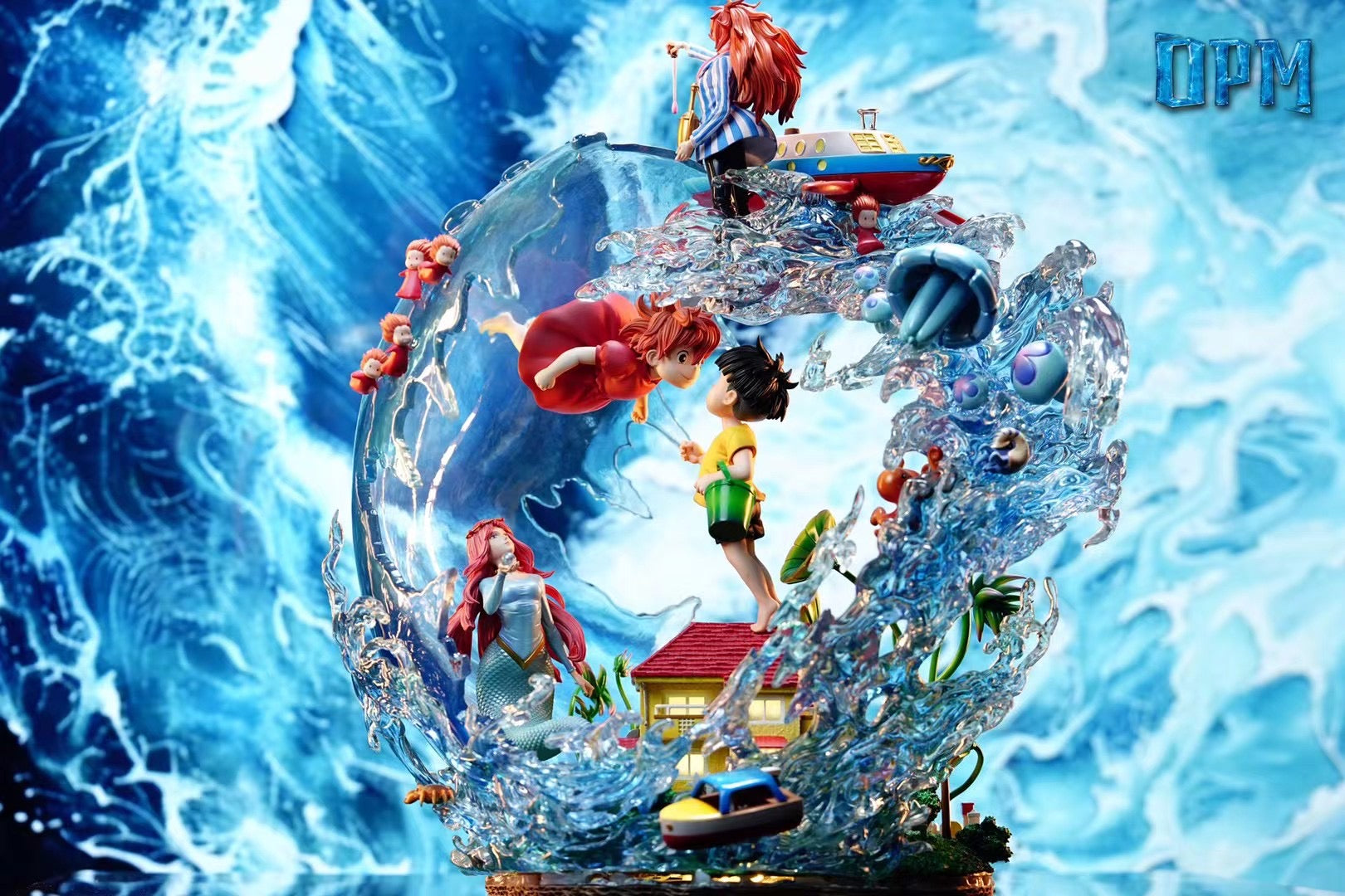 OPM Studio Ponyo on the Cliff 2.0 - Anime Figure Collectible from Studio Ghibli | Perfect for Home Decor, Office Display, and Ghibli Fans Collection