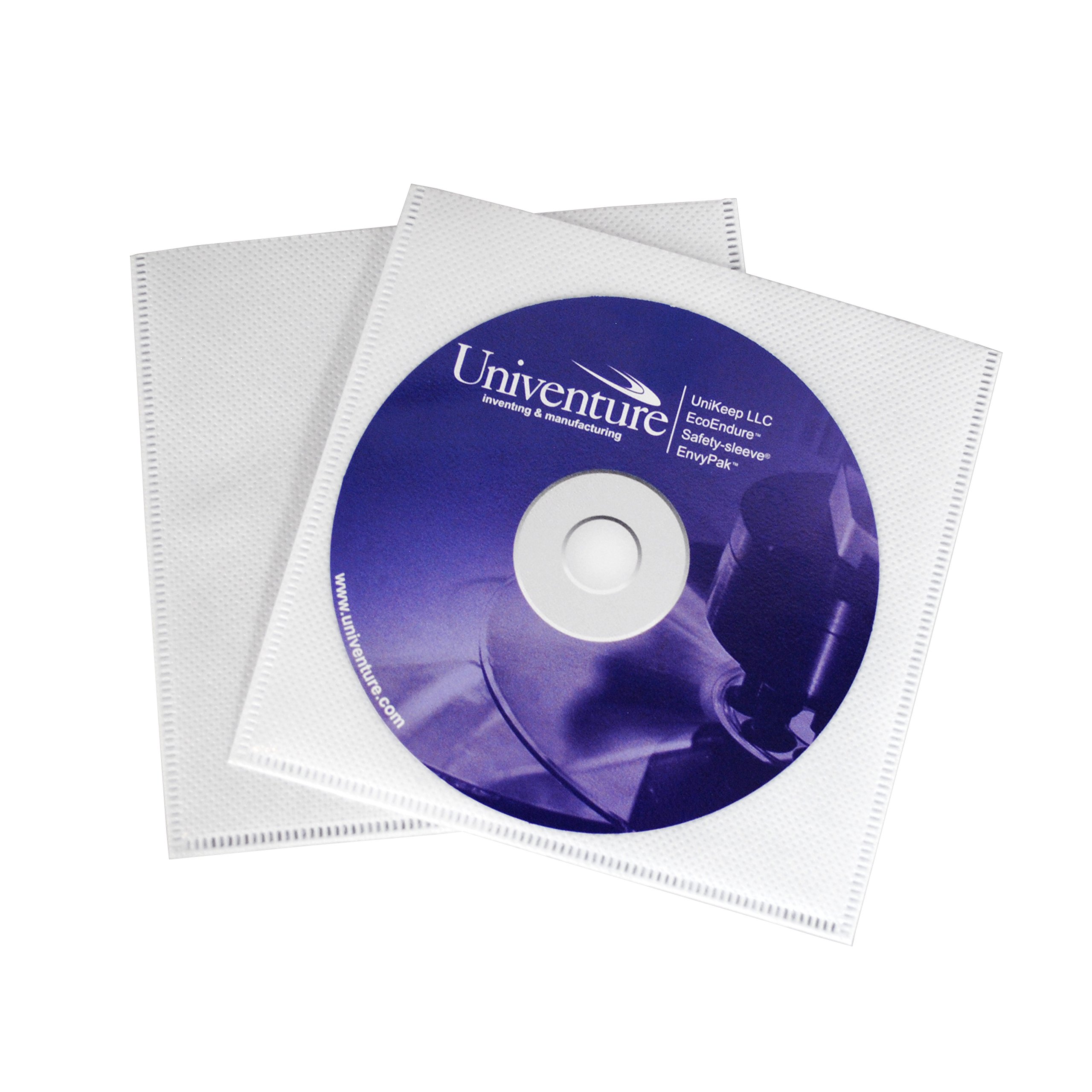 Univenture Poly Archival CD/DVD Sleeve with Safety-Sleeve - Acid-Free Protective Storage for Music, Movies & Data - Perfect for Home, Office & Media Collections