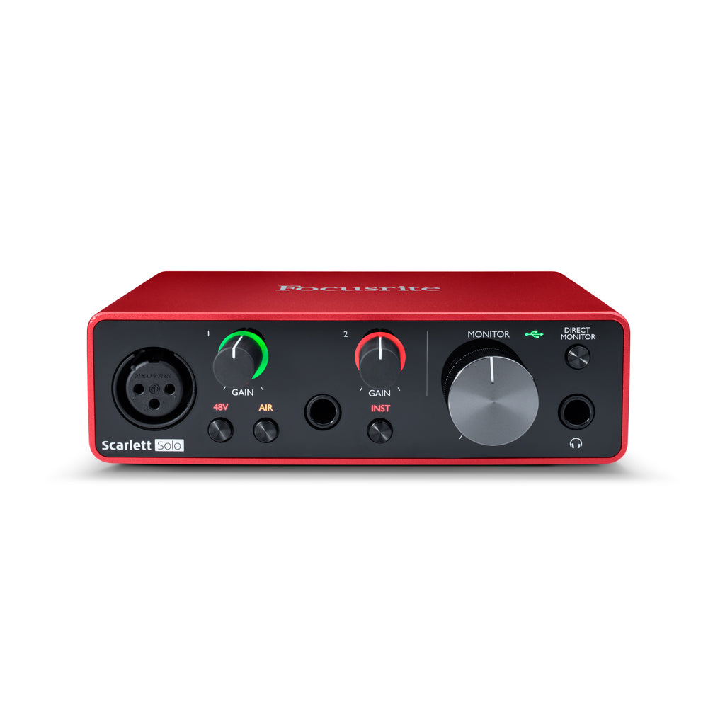 Focusrite Scarlett Solo 3rd Gen USB Audio Interface - 2 Input 2 Output Recording Studio Equipment for Guitar, Vocals & Podcasting - Perfect for Home Studio & Music Production