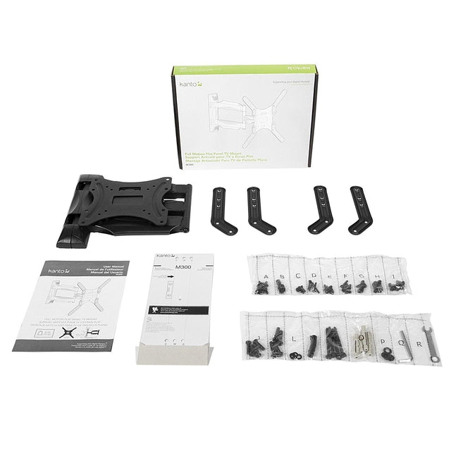 Kanto M300 Full Motion TV Wall Mount for 26-55 Inch Flat Screen TVs - Adjustable Articulating Arm for Living Room, Bedroom & Office Setup