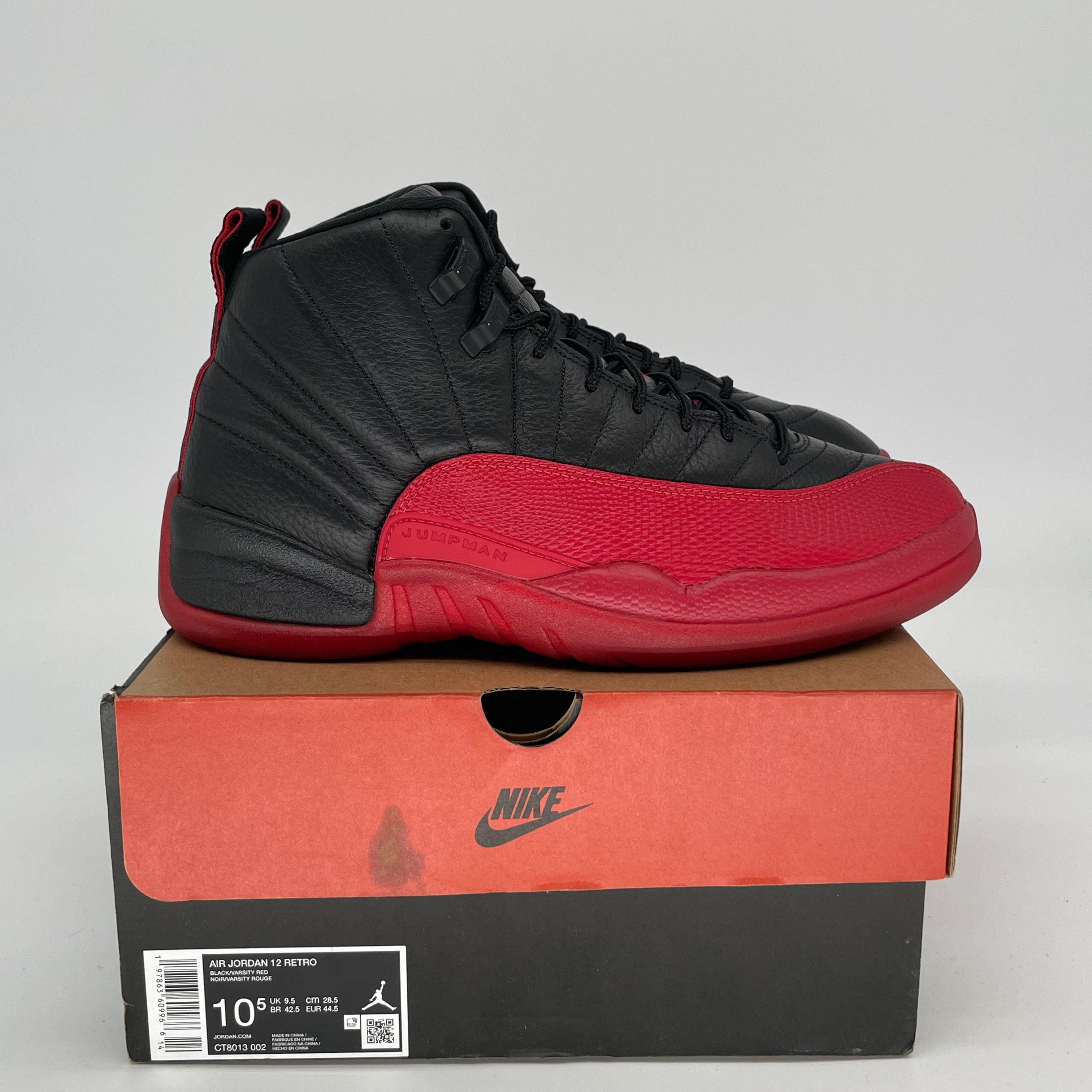 Original Air Jordan 12 Retro 'Flu Game' Basketball Shoes - Men's Size 10.5/Women's 12 (CT8013-002) - Perfect for Game Day & Streetwear Fashion