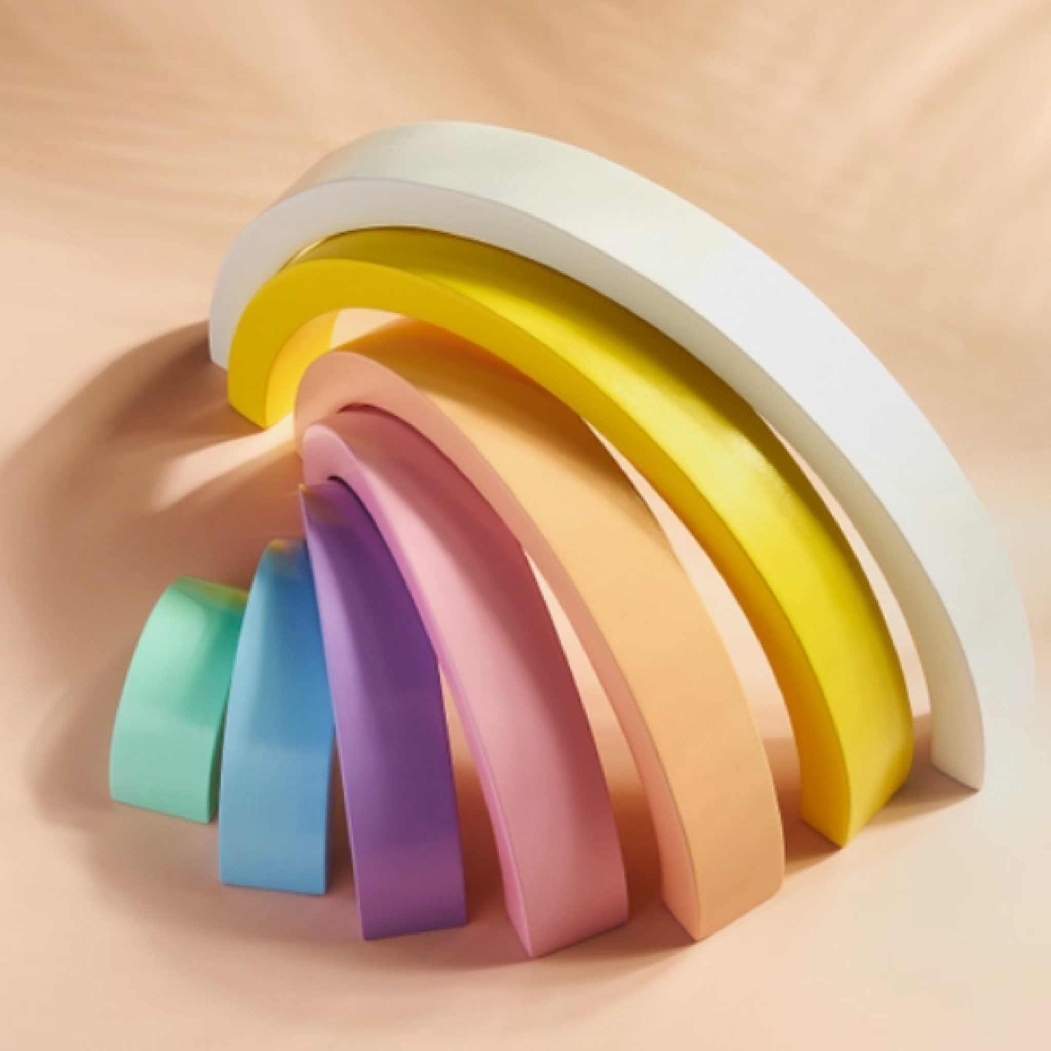 Pastel Wooden Rainbow Stacking Toy for Kids - Montessori Sensory Learning & Nursery Decor - Perfect for Playrooms, Baby Showers & Toddler Educational Activities