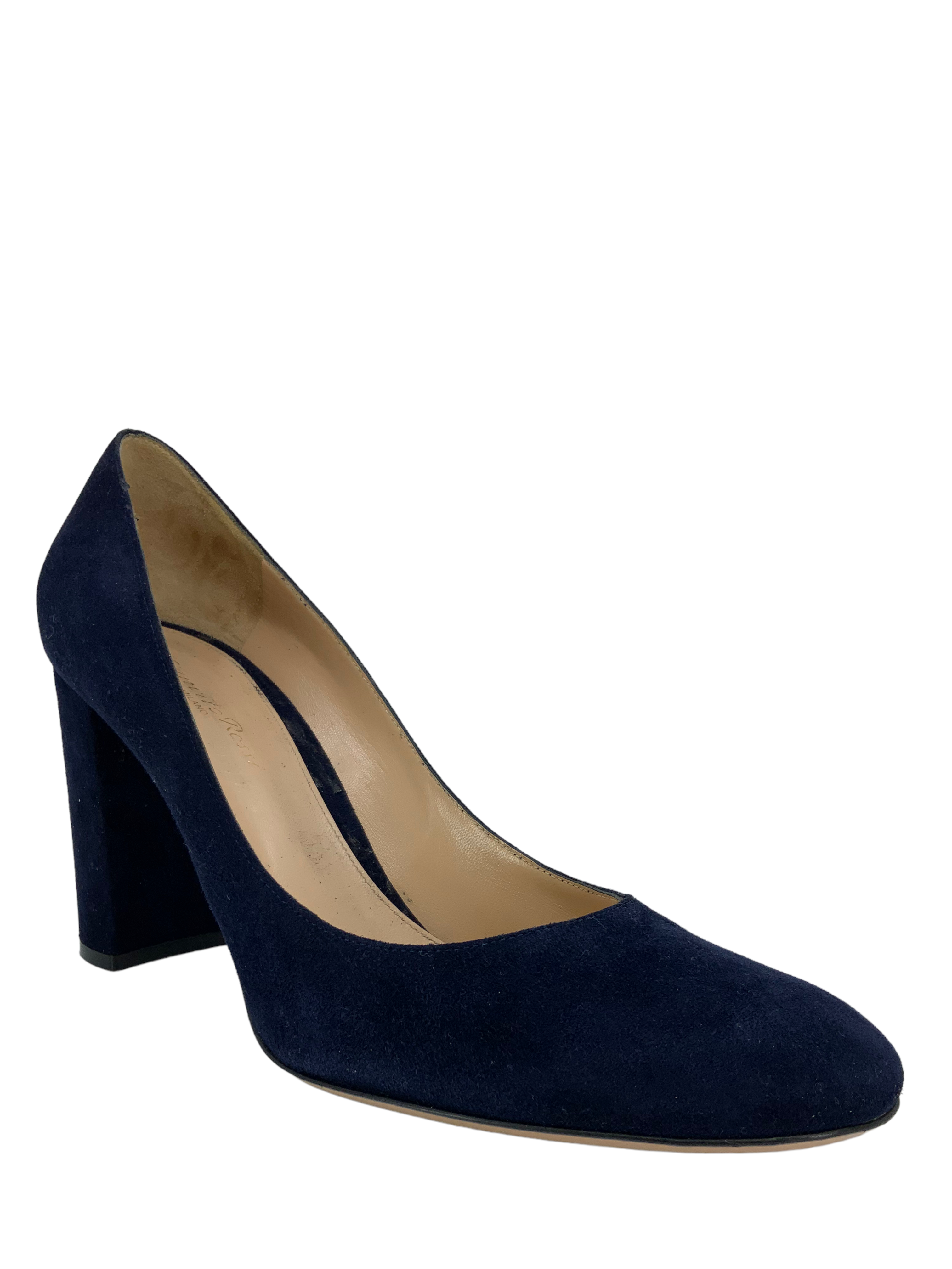 Gianvito Rossi Suede Round Toe Pumps Women's Size 11 | Elegant High Heels for Office, Party & Formal Events