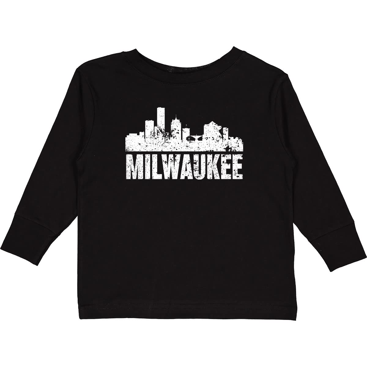 Inktastic Milwaukee Skyline Grunge Toddler Long Sleeve T-Shirt - Cool Graphic Tee for Boys & Girls - Perfect for Casual Wear, Family Outings & City-Themed Events