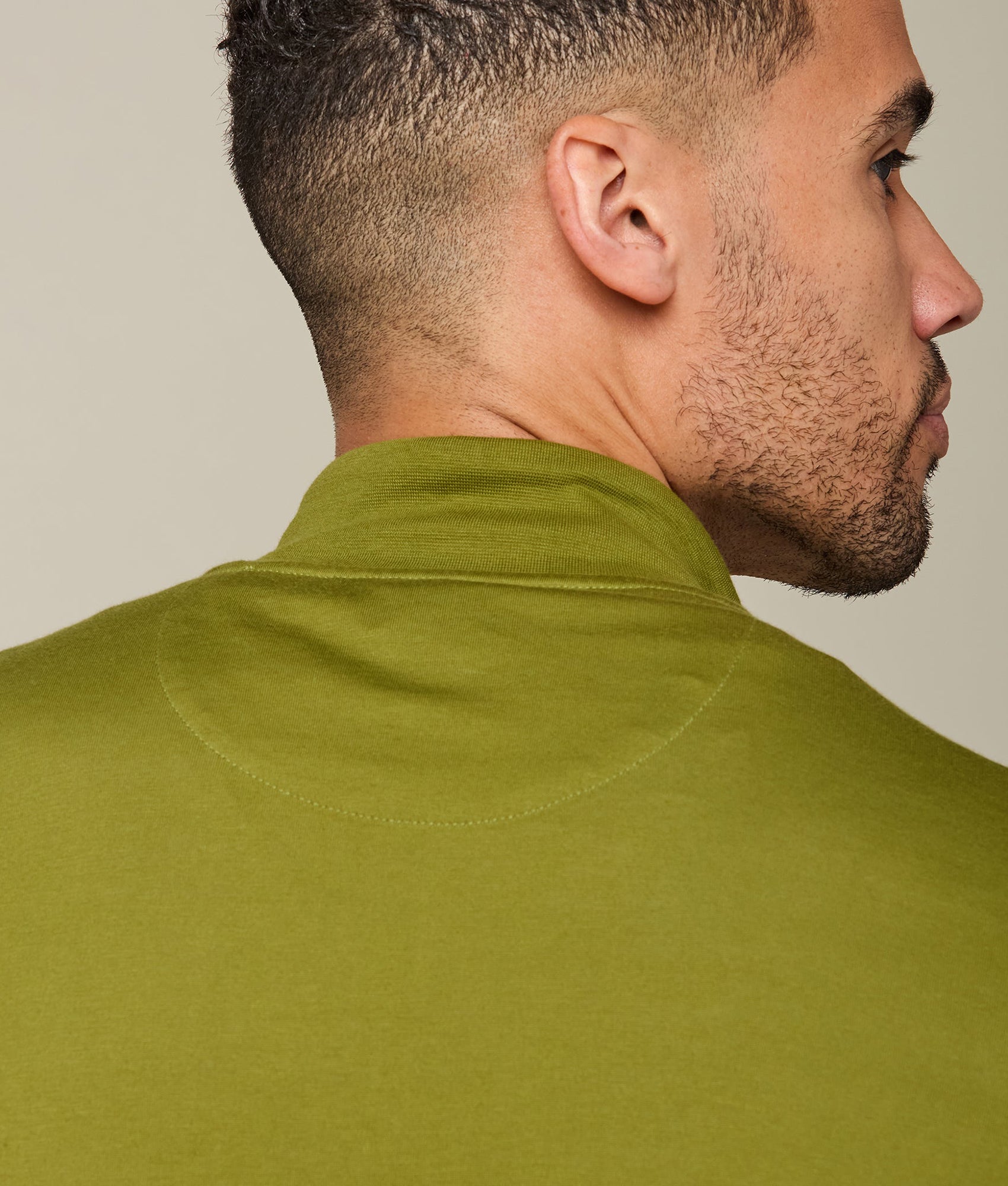 Lucchese Men's Pima Cotton Quarter Zip Pullover Sweater - Olive Green | Soft & Breathable Casual Wear for Fall & Winter | Perfect for Outdoor Activities & Office