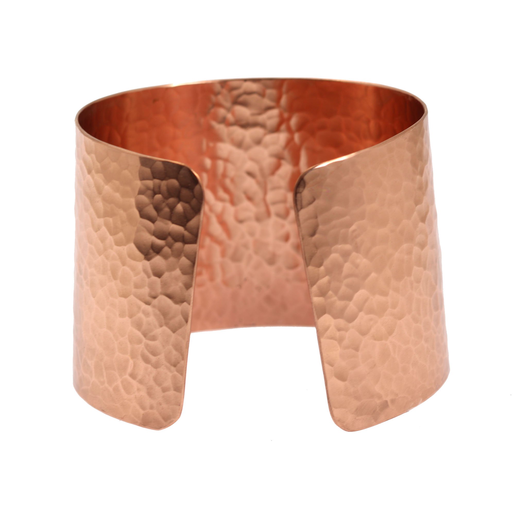 John S. Brana Handmade Wide Hammered Copper Cuff Bracelet - 100% Uncoated Solid Copper Bangle for Women - Boho Jewelry Gift for Birthday, Anniversary & Special Occasions