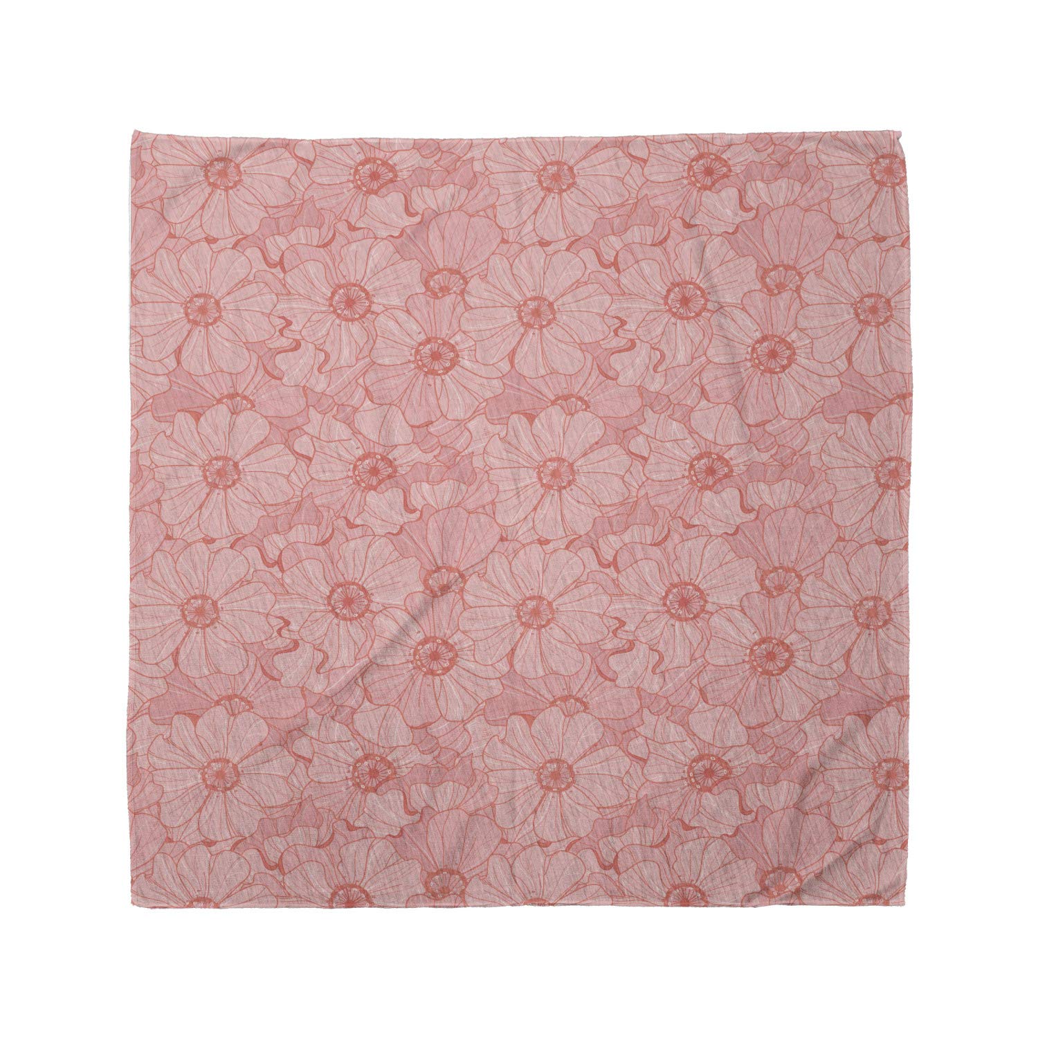Ambesonne Floral Bandana - Vintage Thick Flowers Design Unisex Head Scarf & Neck Tie for Women Men - Perfect for Outdoor Activities, Music Festivals & Fashion Accessories