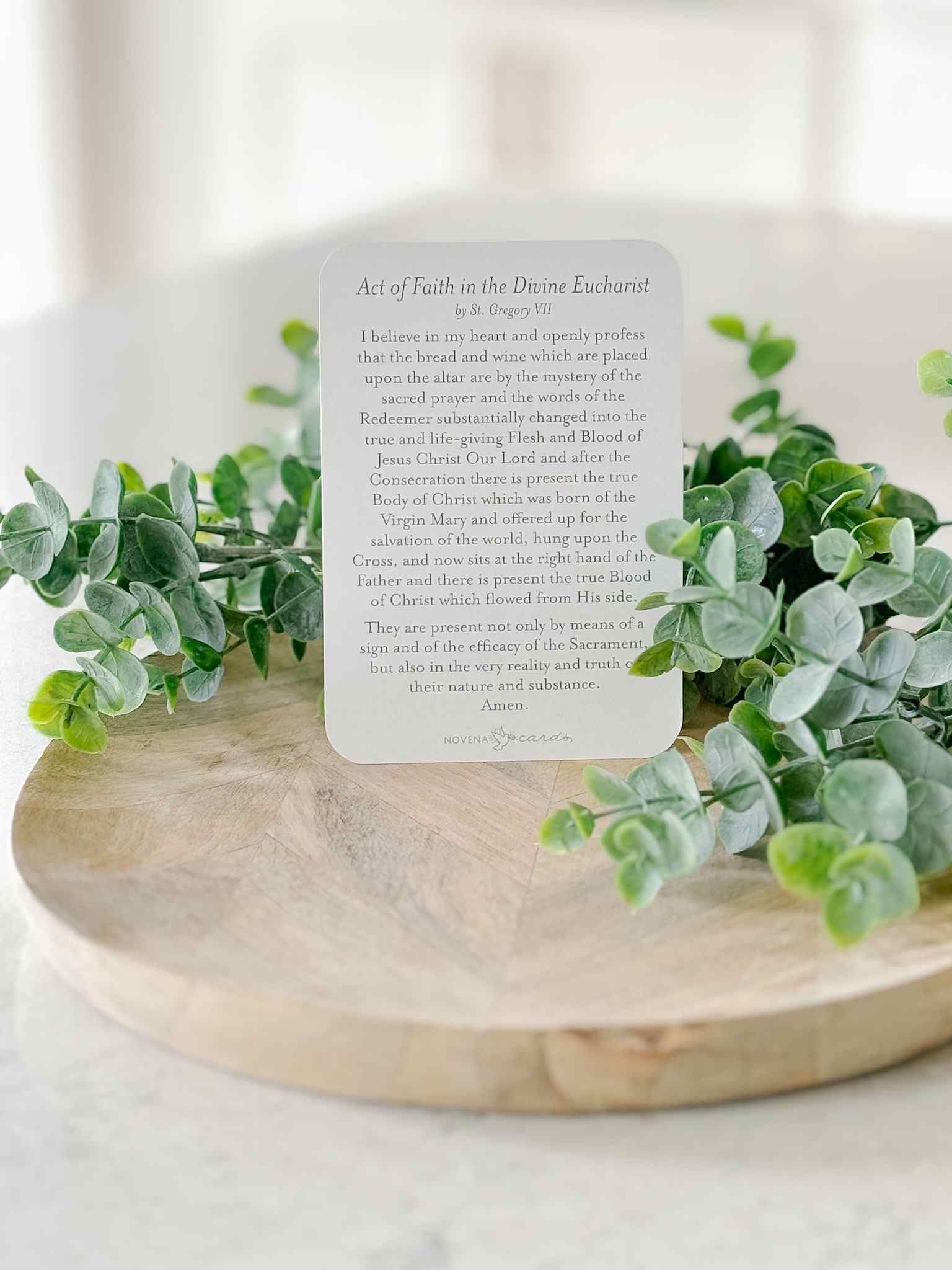 Divine Eucharist Prayer Card - Religious Faith Devotional for Catholic Worship & Communion - Perfect for Church, Home Altar & Spiritual Reflection