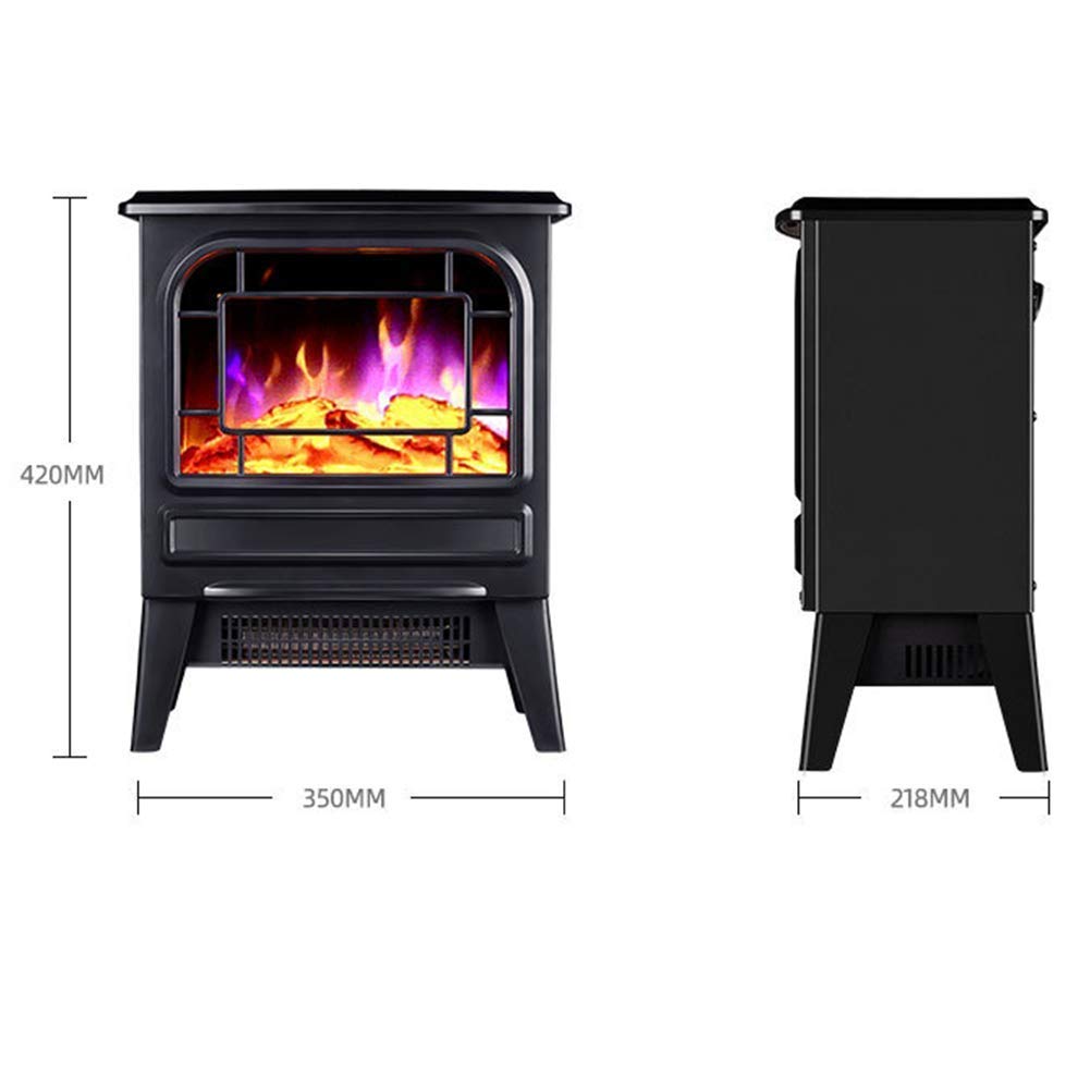 2000W Electric Fireplace Heater with Realistic Flame Effect - Freestanding Portable Stove with Log Burner Design - White - Perfect for Living Room, Bedroom & Office Warmth