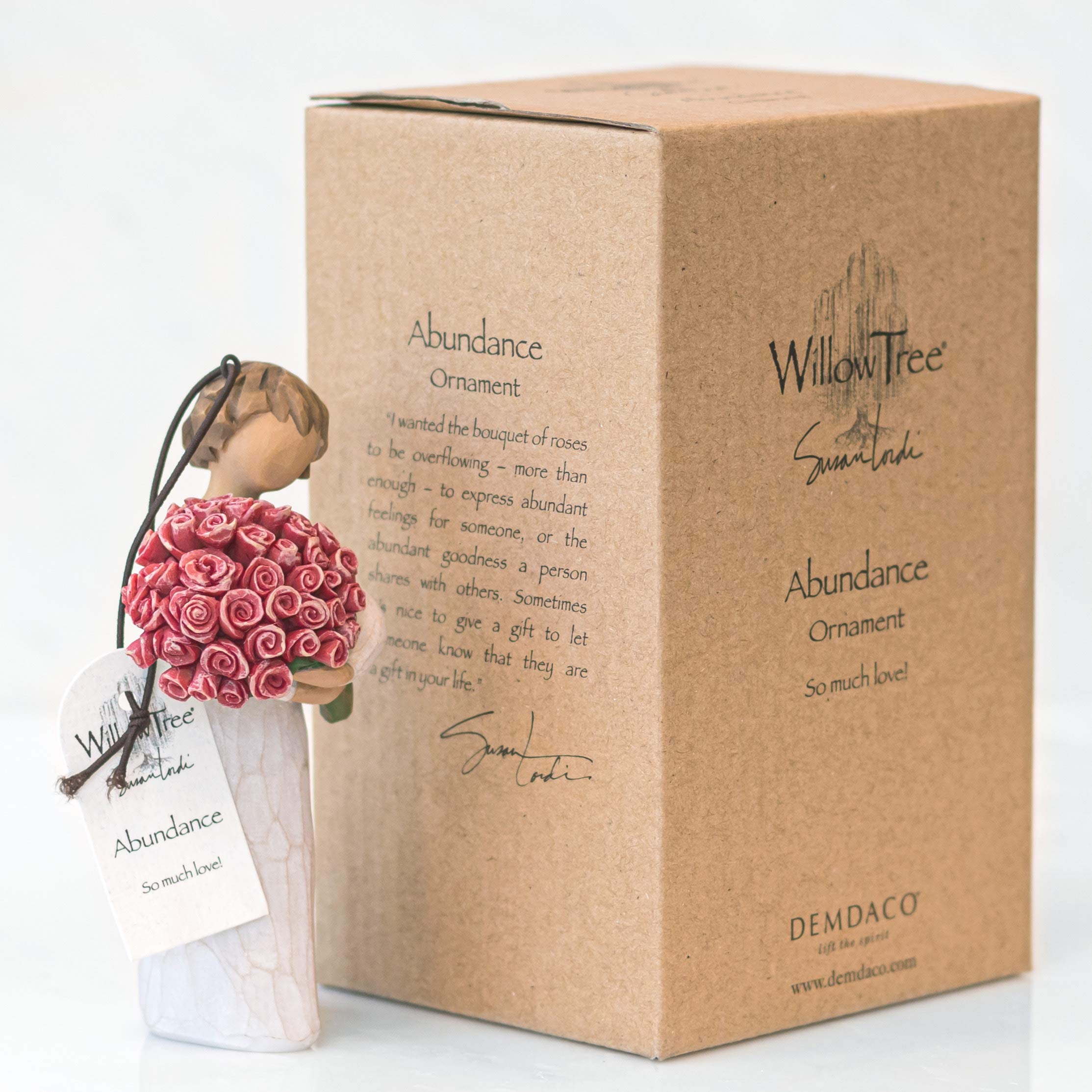 Willow Tree Abundance Ornament - Hand-Painted Sculpted Figurine for Christmas Tree Decor, Home Display & Gift Giving