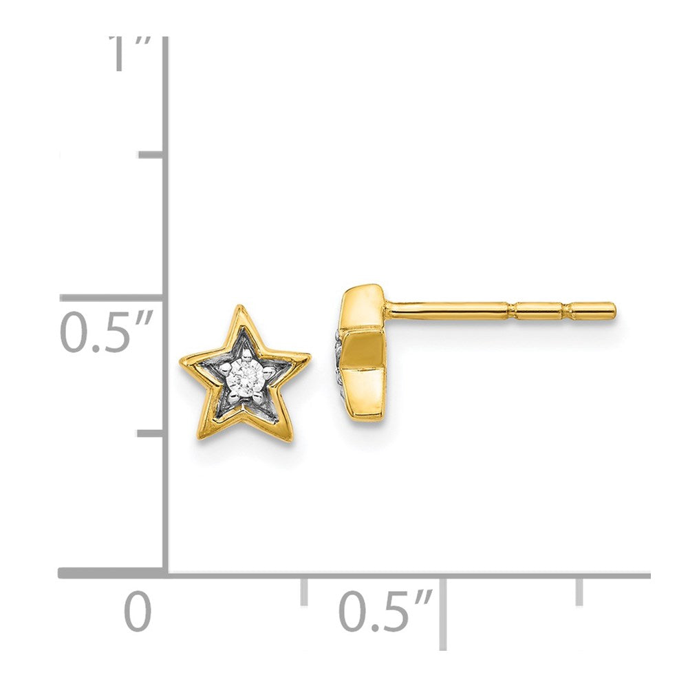 14K Gold Diamond Star Stud Earrings for Women - Model EM5510 005 YA - Perfect for Everyday Wear, Parties & Special Occasions