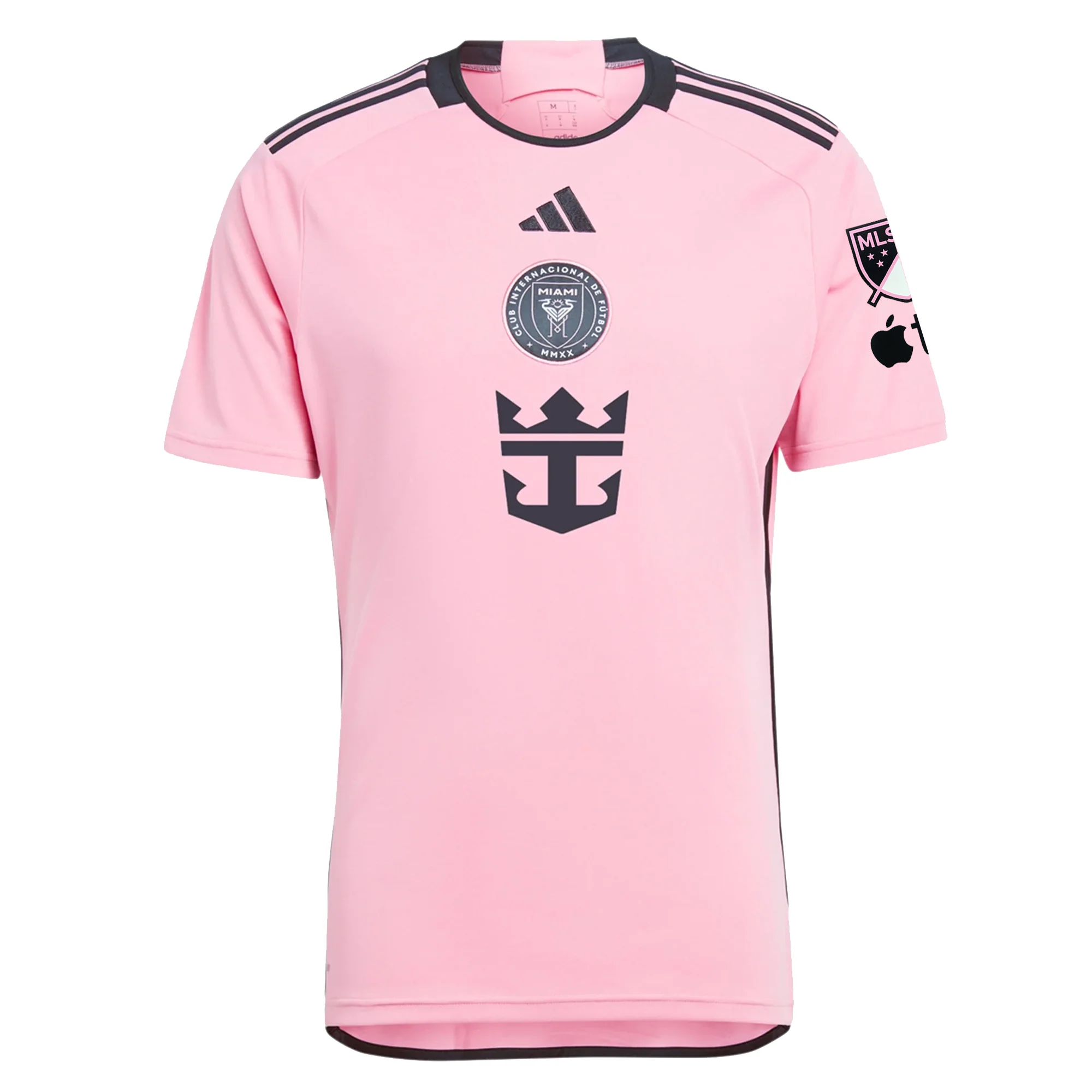 Adidas Inter Miami Lionel Messi Royal Caribbean Home Jersey 2024/25 - Easy Pink with MLS & Apple TV Patches | Authentic Soccer Jersey for Fans & Collectors | Perfect for Games, Training & Fan Events