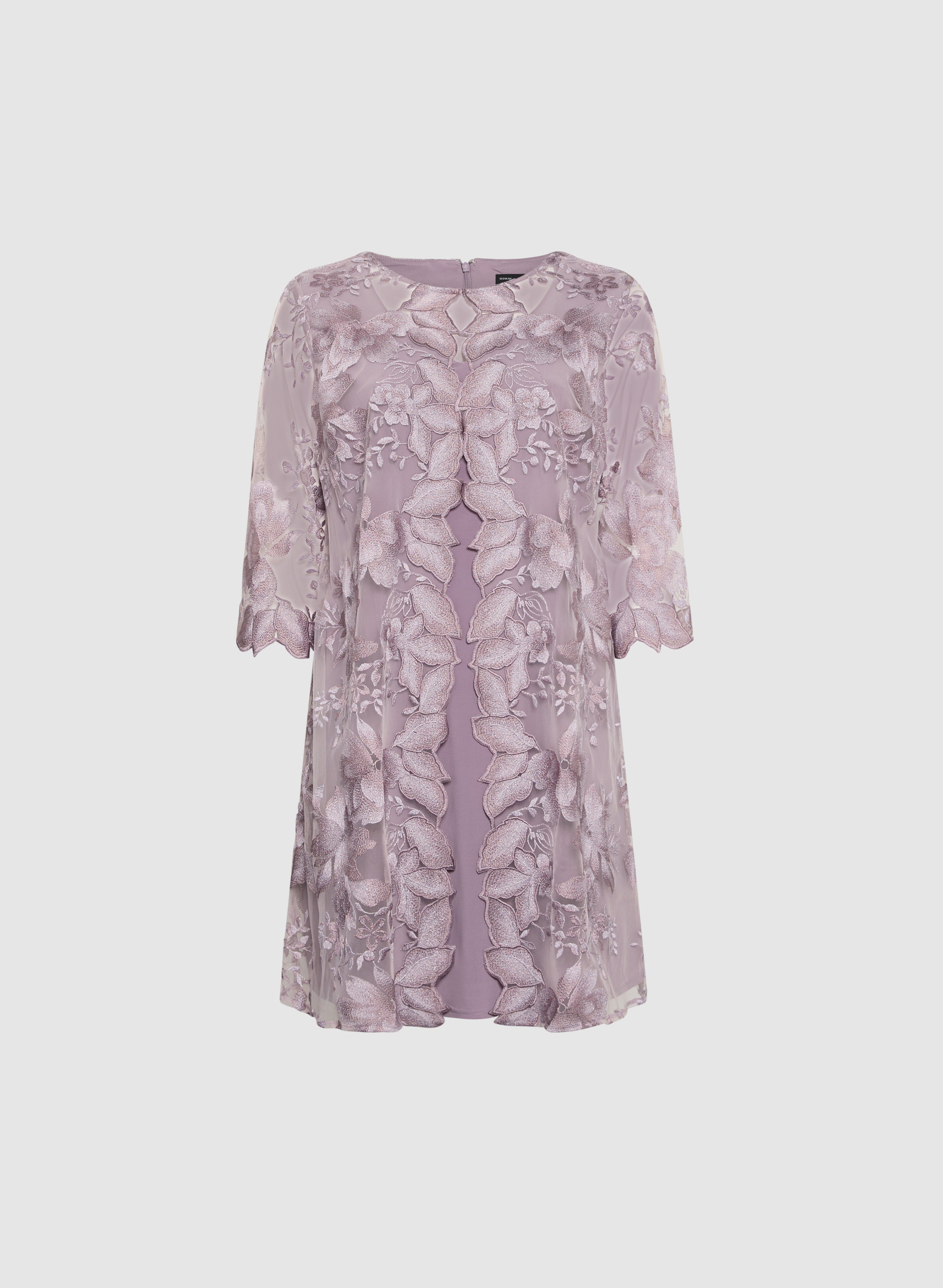 Floral Embroidered Illusion Dress for Women - Elegant Sheer Mesh Evening Gown for Weddings, Parties & Special Occasions
