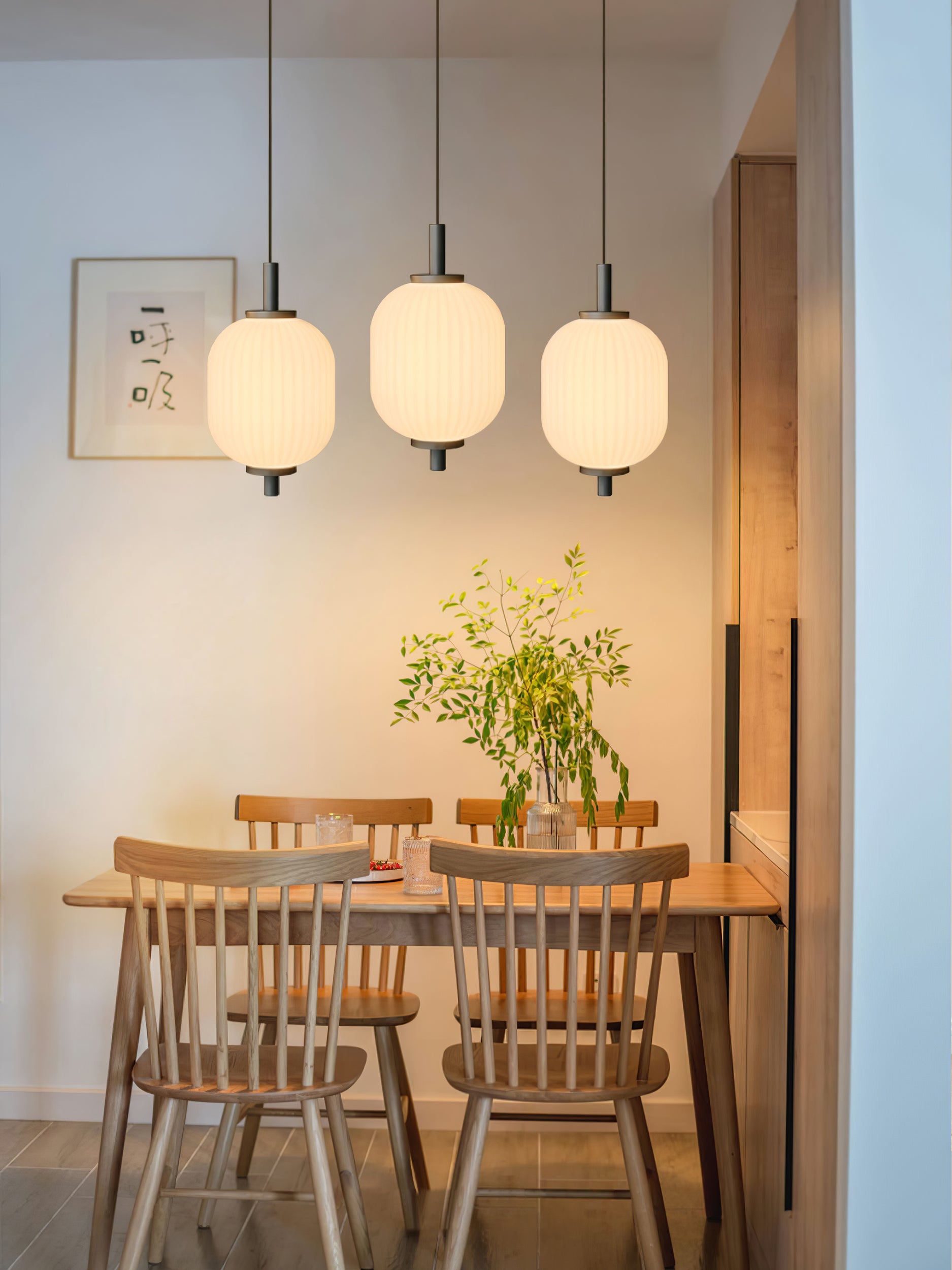 Modern Pendant Light Fixture - Adjustable Hanging Chandelier for Kitchen Island, Dining Room & Bedroom - Elegant Glass & Metal Ceiling Lamp for Home Decor