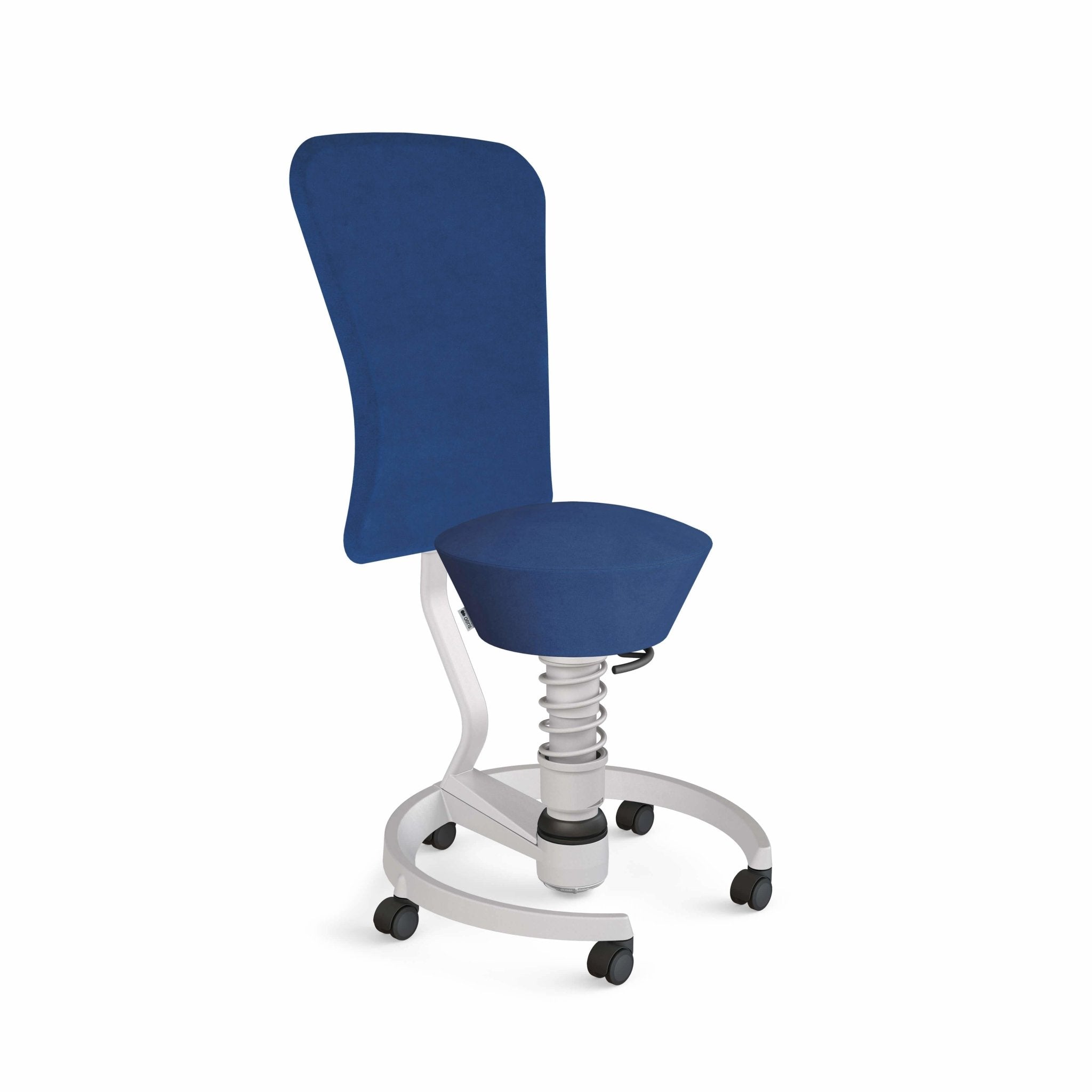 Aeris Swopper Active Sitting Chair with Adjustable Backrest - Ergonomic Office Stool with Castor Wheels in Light Grey Metallic Finish | Perfect for Home Office, Standing Desks & Posture Correction