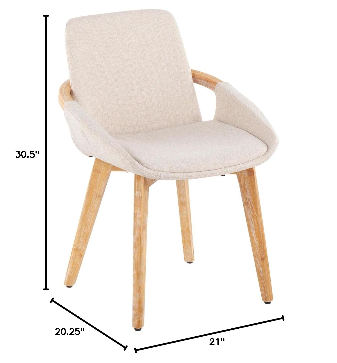 LumiSource Cosmo Chair - Modern Upholstered Dining Chairs Set of 2, Mid-Century Style Kitchen Chairs with Padded Seat for Dining Table - Perfect for Home, Restaurant and Office Use