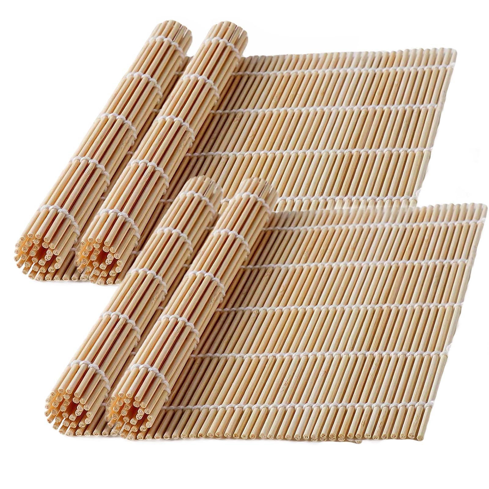 Premium Bamboo Sushi Rolling Mat Set - 4 Piece Sushi Maker Kit for Beginners | Easy DIY Sushi Roller for Homemade Sushi, Onigiri & Japanese Cooking | Perfect for Home Chefs, Parties & Meal Prep