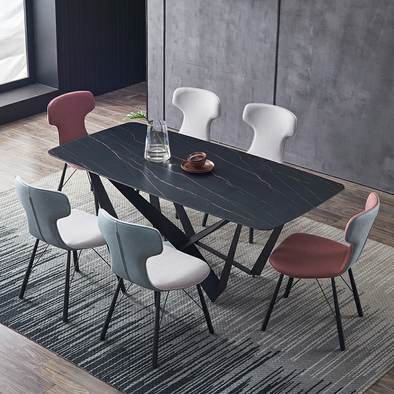 Premium CELINE Sintered Stone Dining Table - 180cm Modern Black Kitchen Table for Dining Room, Restaurant & Outdoor Patio