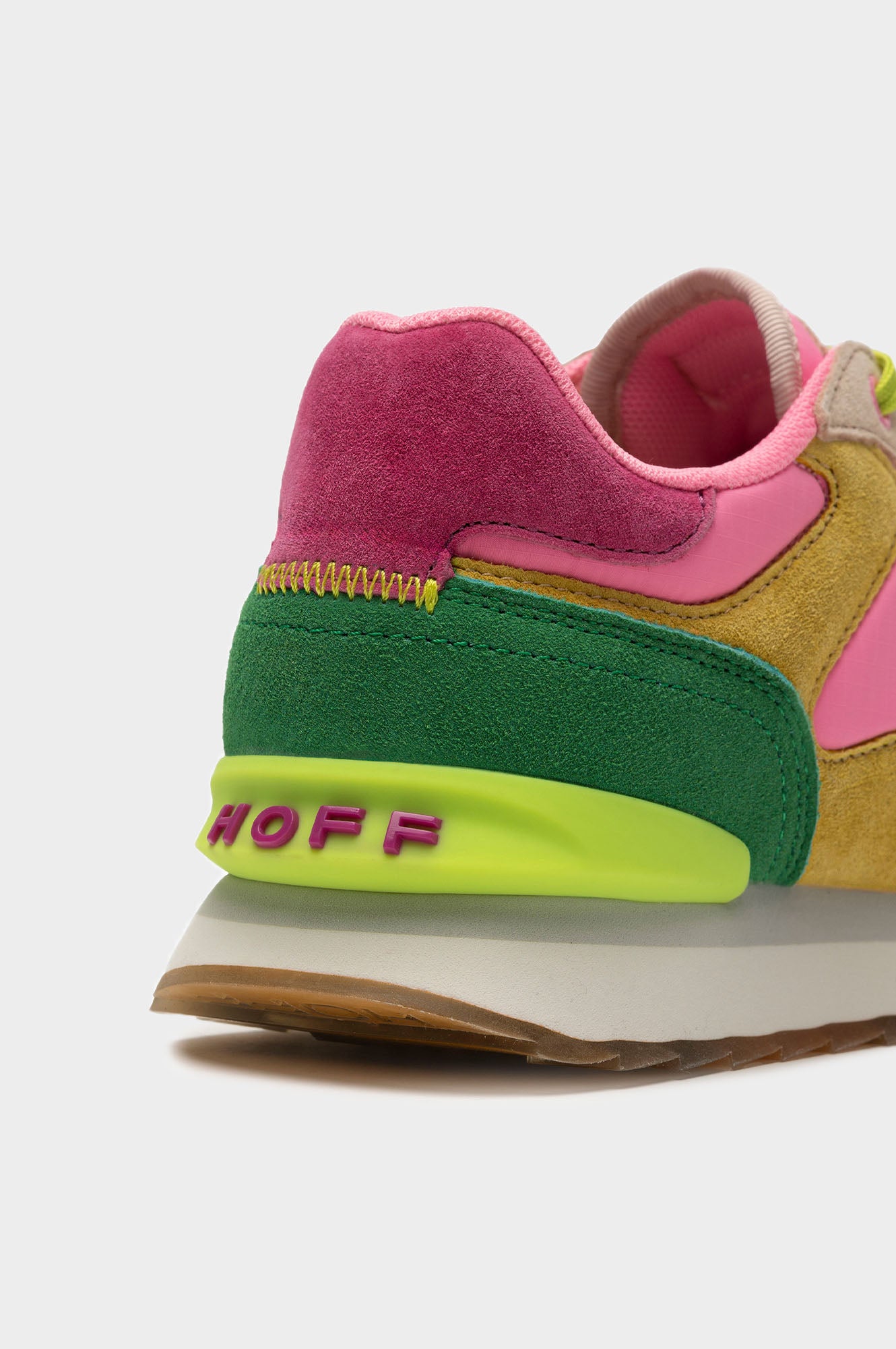 HOFF Santa Marta Trainers for Women - Lightweight Running Shoes with Cushioning, Green and Pink Color Block Design - Perfect for Jogging, Gym Workouts & Casual Wear