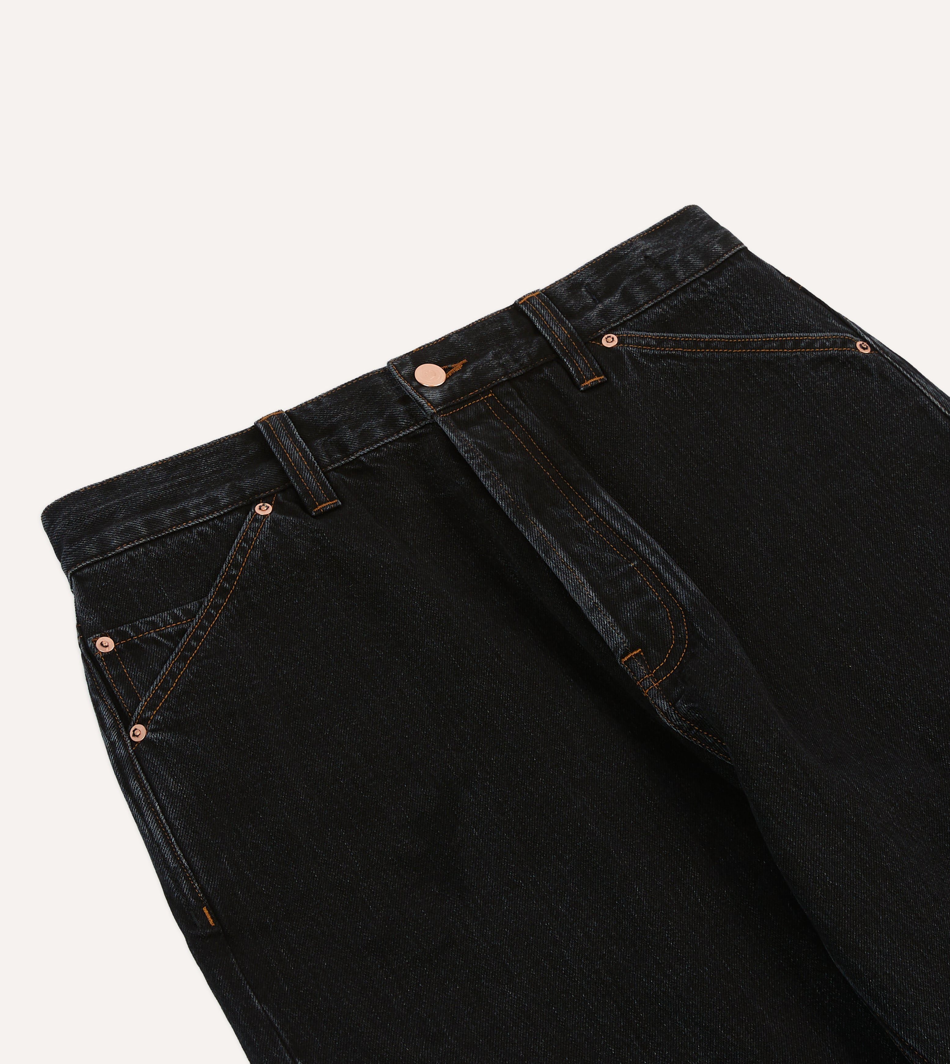 Drake's by A. Levine Black Stone Wash 12.3oz Selvedge Denim Five Pocket Jeans for Men - Premium Raw Denim Pants with Classic Fit, Comfortable & Durable for Casual Wear, Work, and Everyday Use
