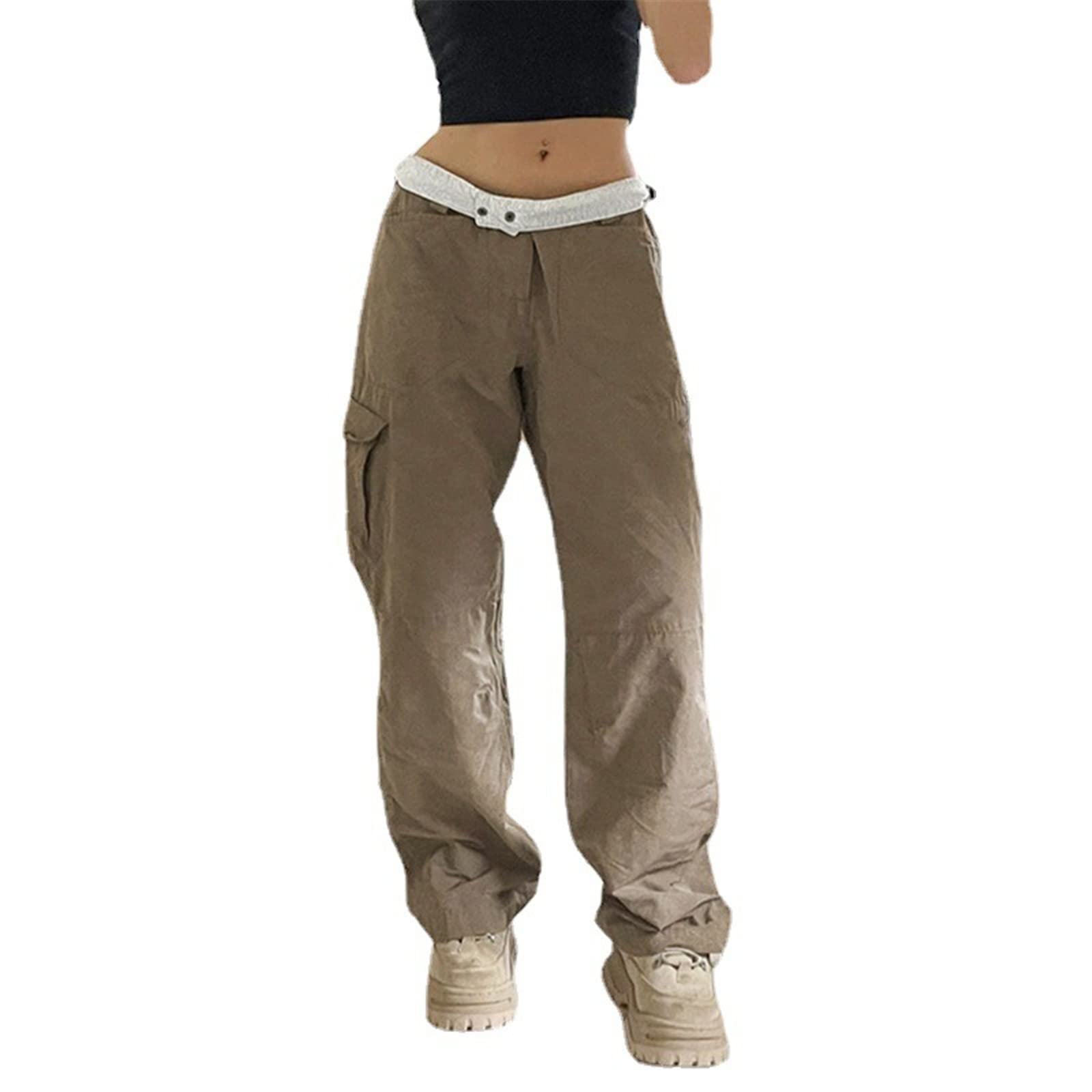 Vintage Women's Comfortable Solid Casual Pants - Simple Basic Trousers for Ladies, Perfect for Holiday, Beach & Everyday Wear