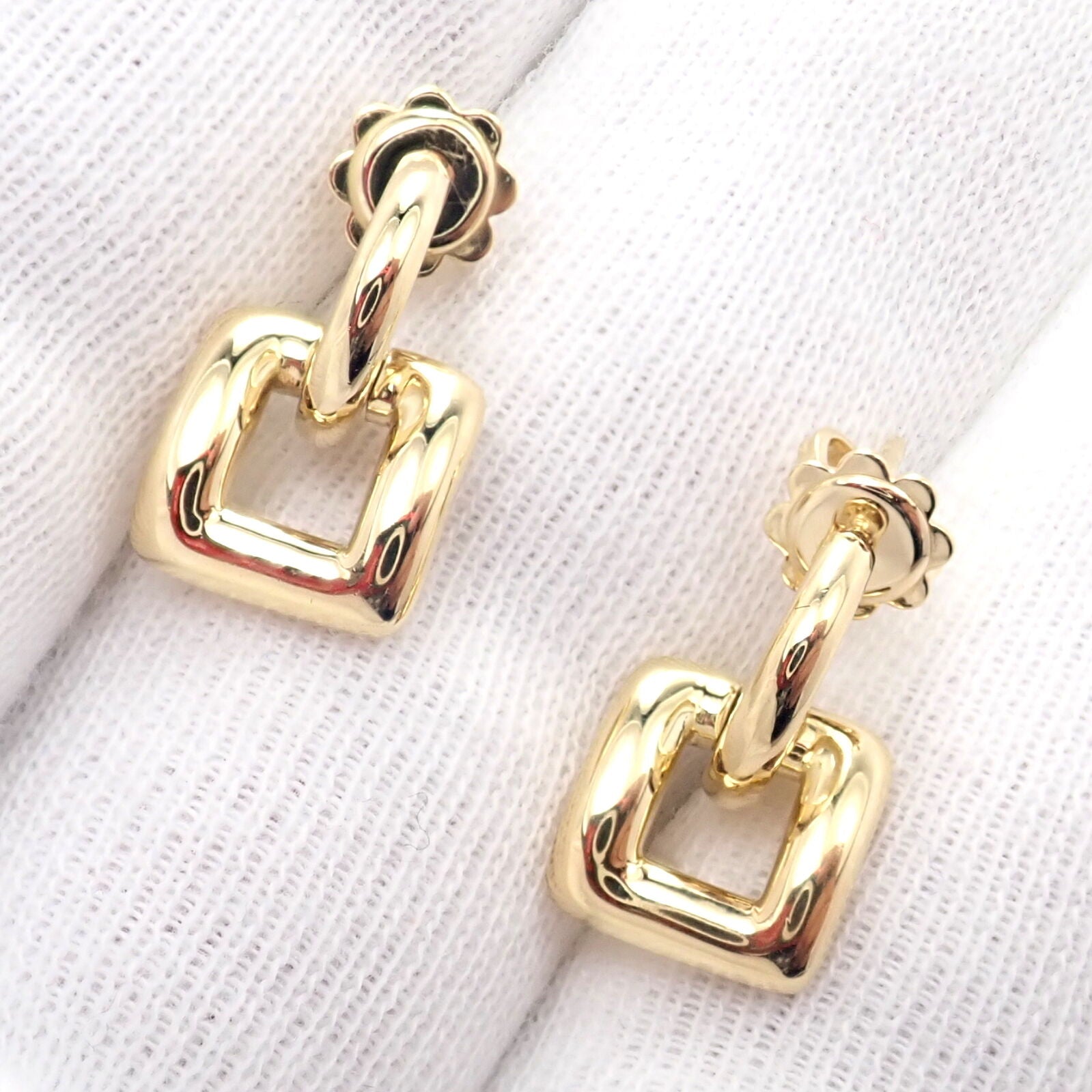 Authentic Vintage Tiffany & Co 18k Yellow Gold Square Earrings - Limited Edition 2001 - Perfect for Special Occasions & Luxury Gift Giving