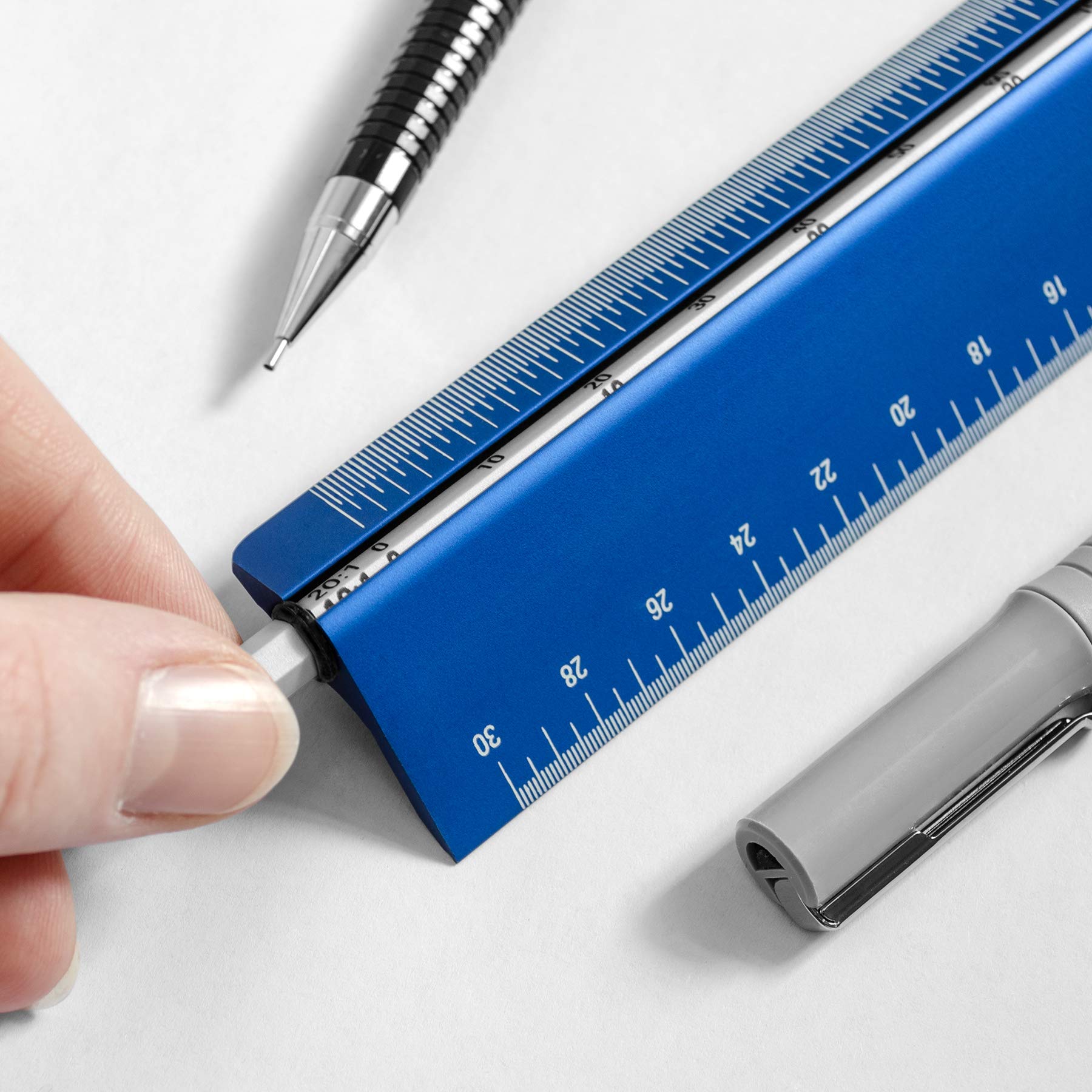 Alumicolor Select-a-Scale 6-Inch Gold Architect Drafting Ruler with Rotating Calibration Rod - Professional Architectural Drawing Tool for Blueprints, Engineering & Technical Drafting