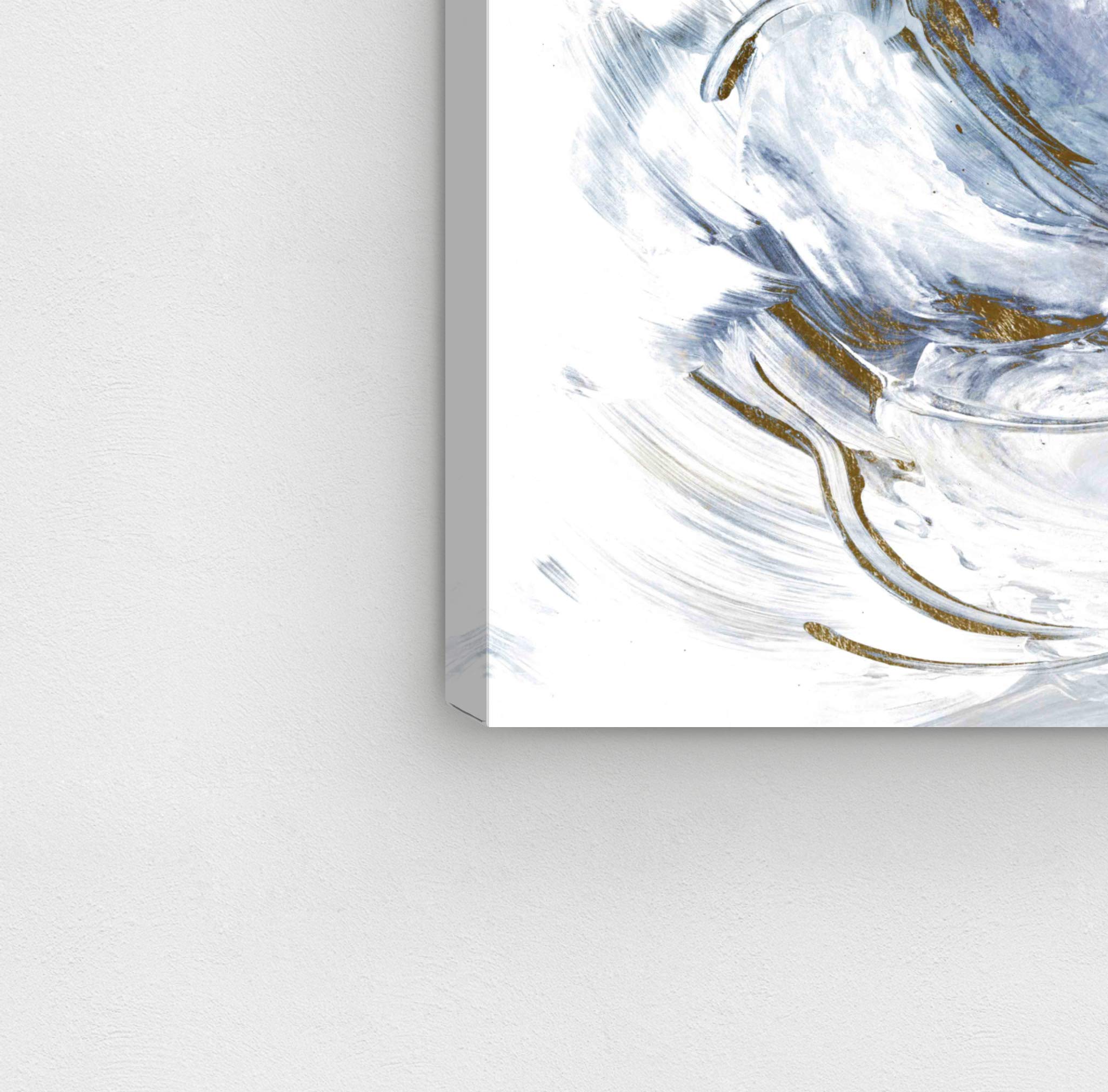 Oliver Gal Artist Co. 'Camellia Evenings' Abstract Wall Art Canvas Print - 36x24 Inches White & Gold Modern Home Decor | Perfect for Living Room, Bedroom & Office Wall Decoration