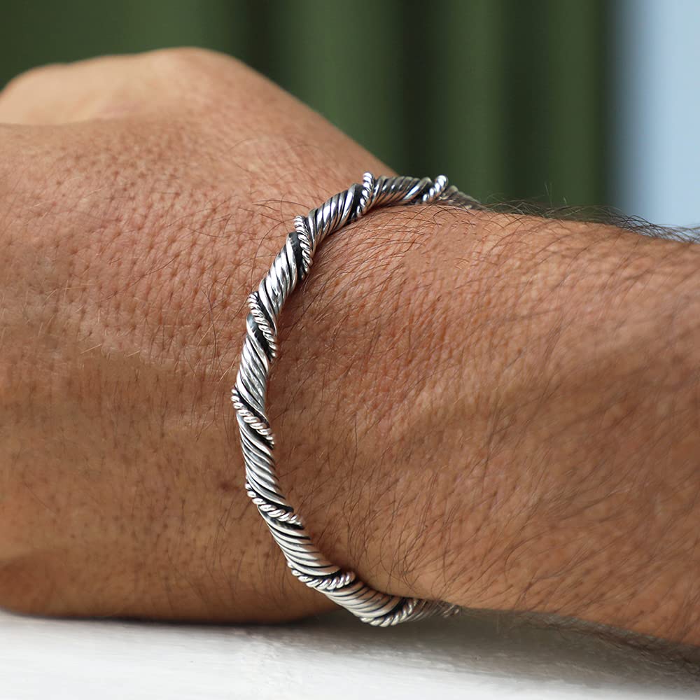 Viking Bracelets for Men & Women - 925 Sterling Silver Cuffs in Various Designs (Sizes M, L, XL) - Perfect for Viking Lovers, Norse Jewelry Gifts & Everyday Wear