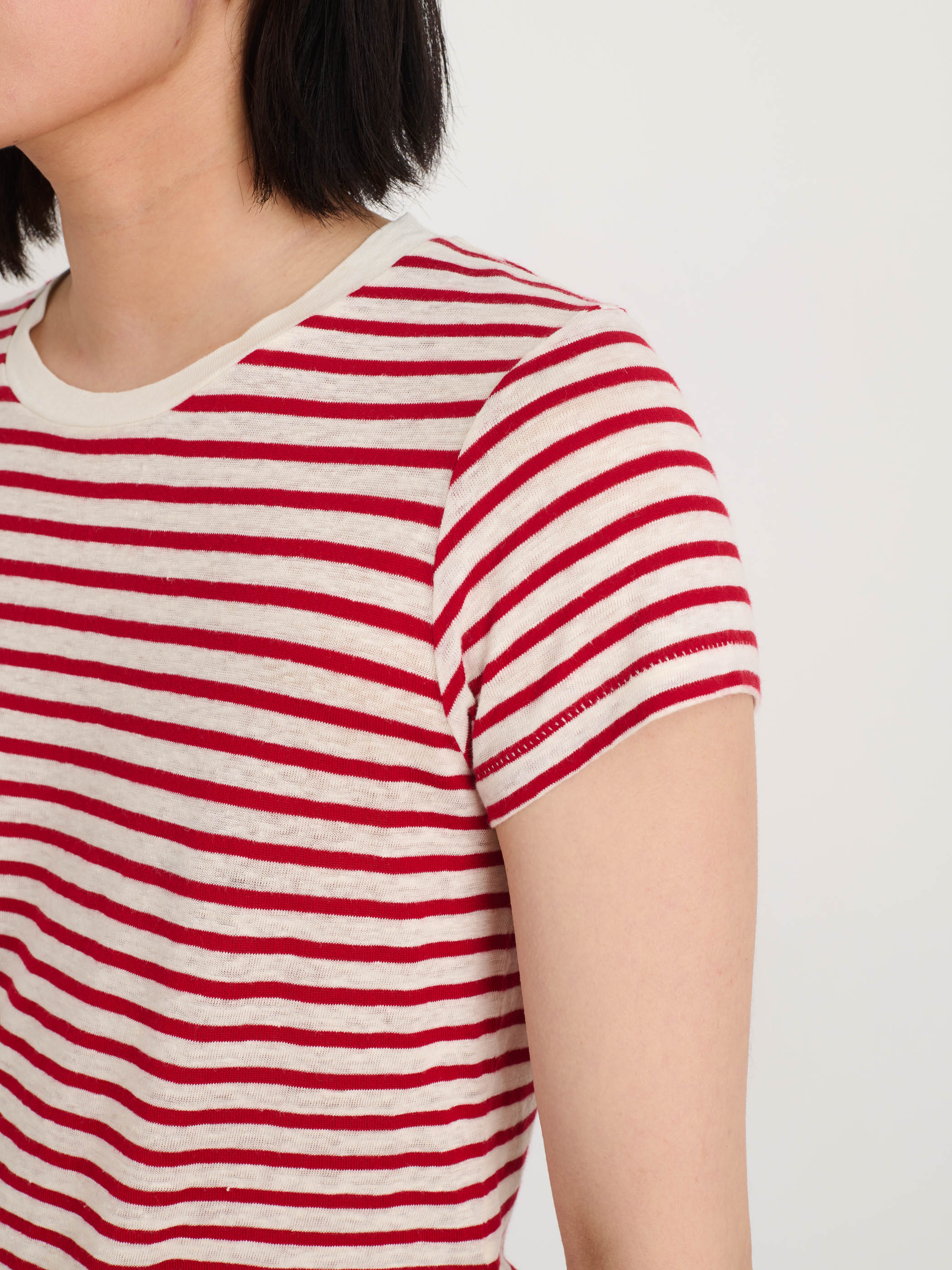 Premium Linen Striped T-Shirt for Men & Women - Breathable Summer Casual Tee - Perfect for Beach Outings, Weekend Wear & Travel